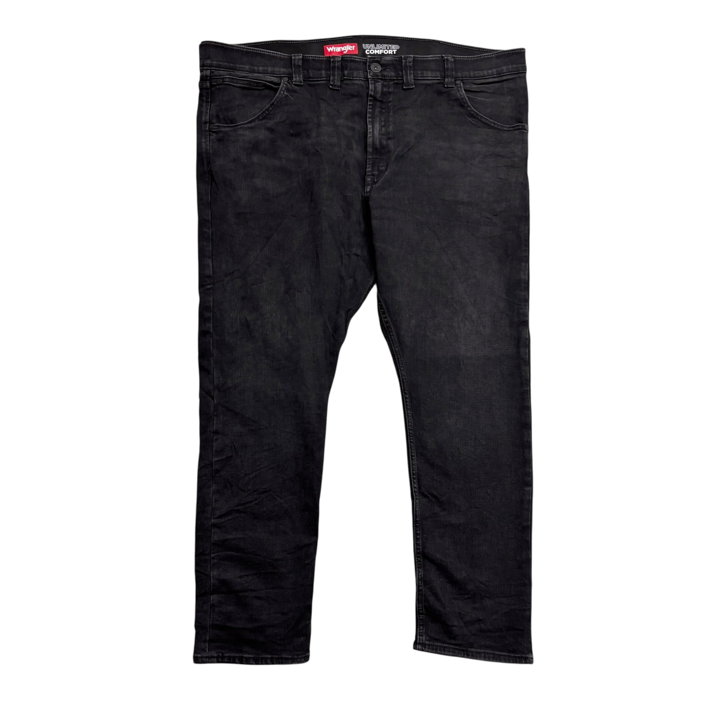 Wrangler Jeans W46 L30 Mens Black Slim Fit Stretch Denim (E)