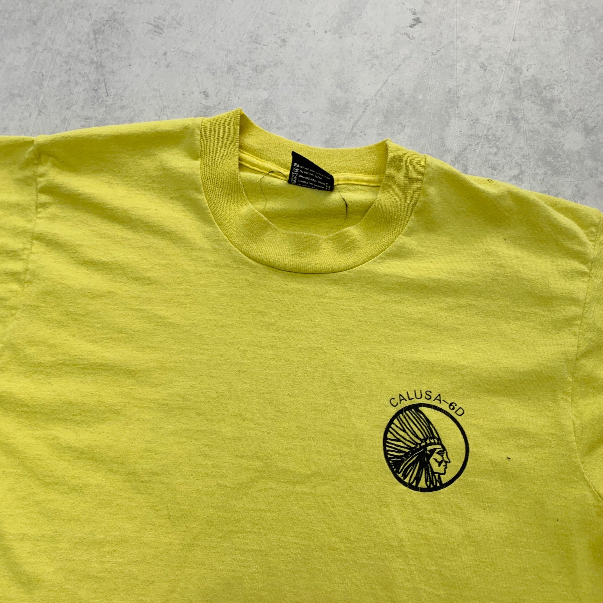 Vintage T Shirt Mens Small Yellow Single Stitch Graphic Print 90s USA