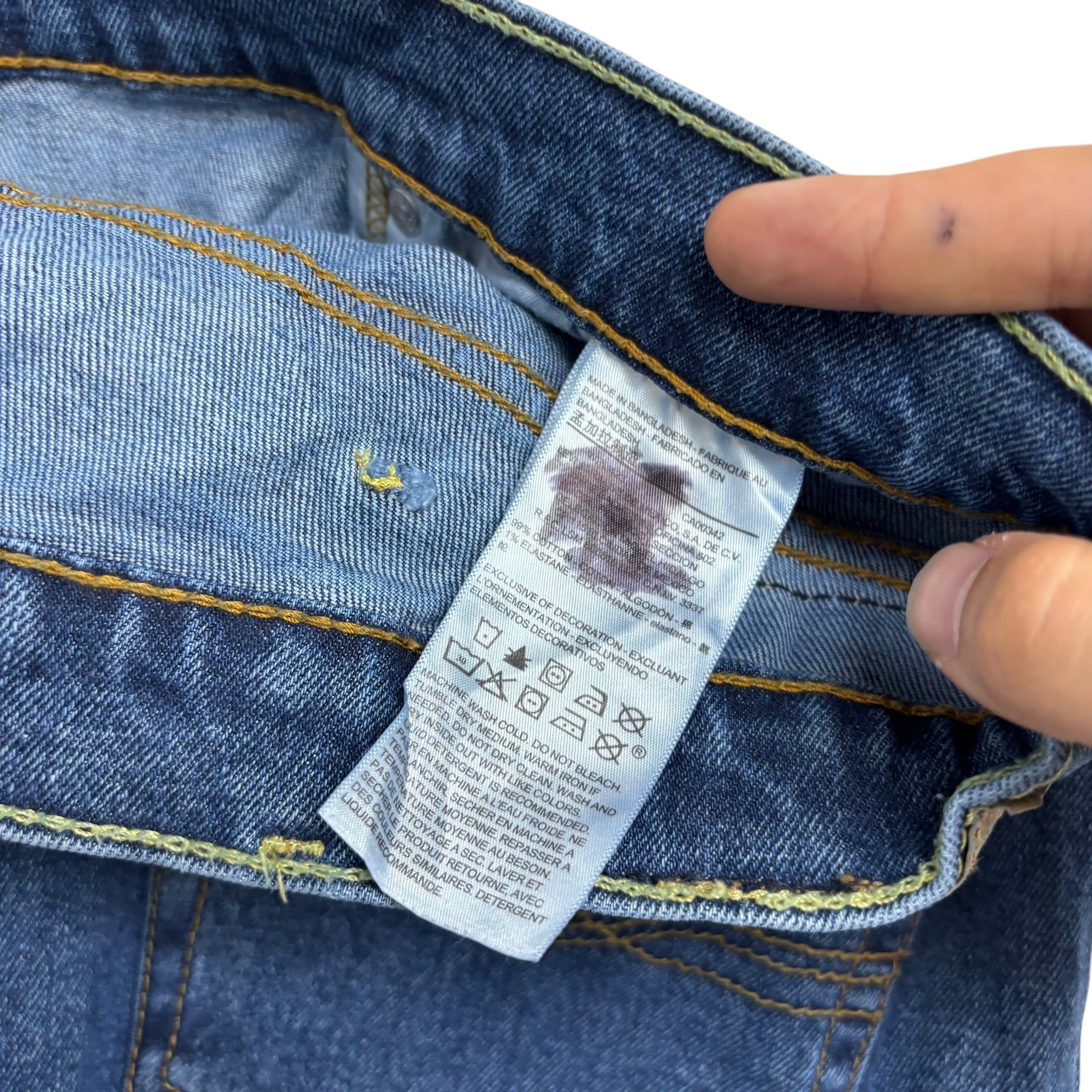 Levis Denizen Jeans W42 L32 Mens Mid Blue Relaxed Straight Stretch Denim (E)