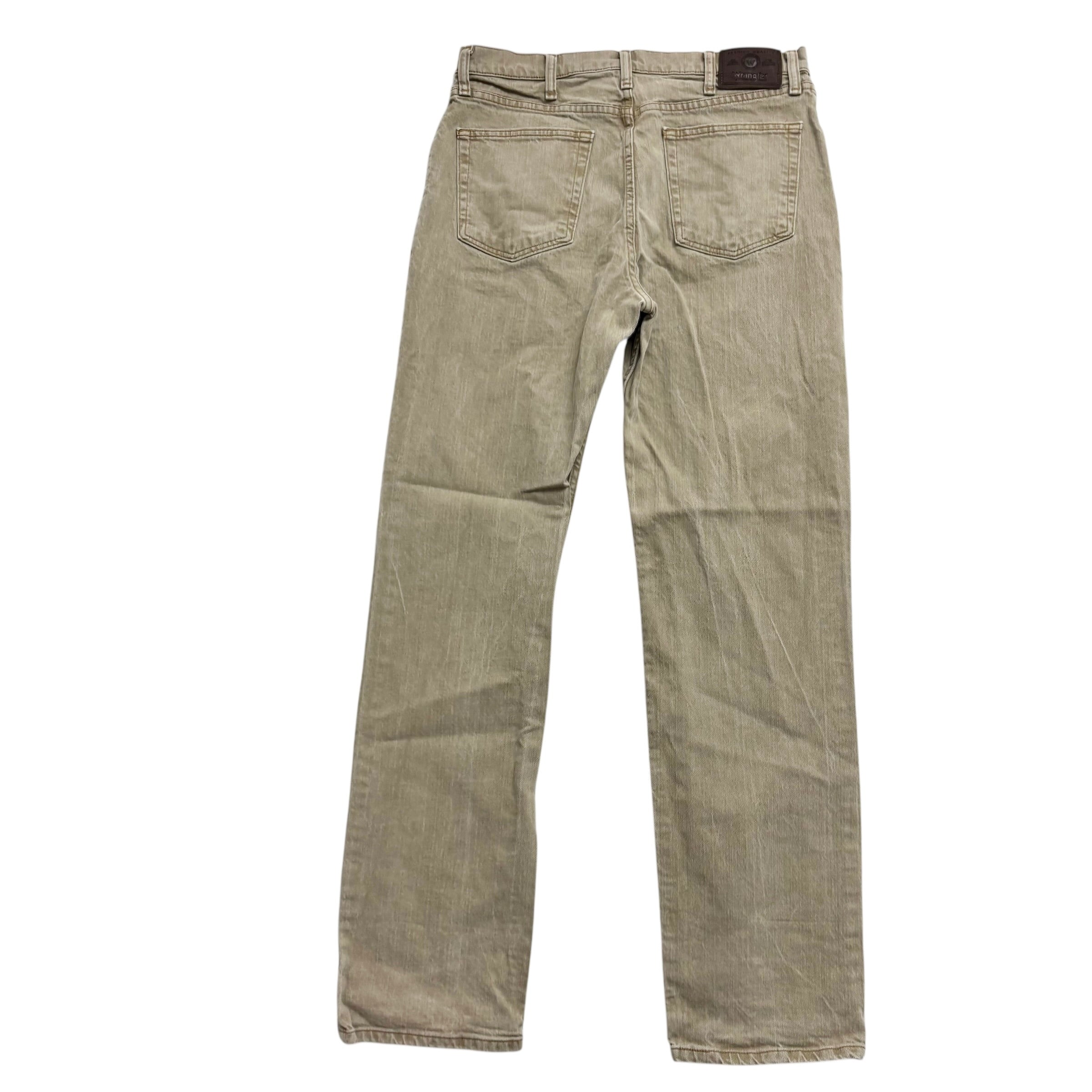 Wrangler Jeans W33 L34 Mens Green Regular Straight Fit Stretch Denim (E)