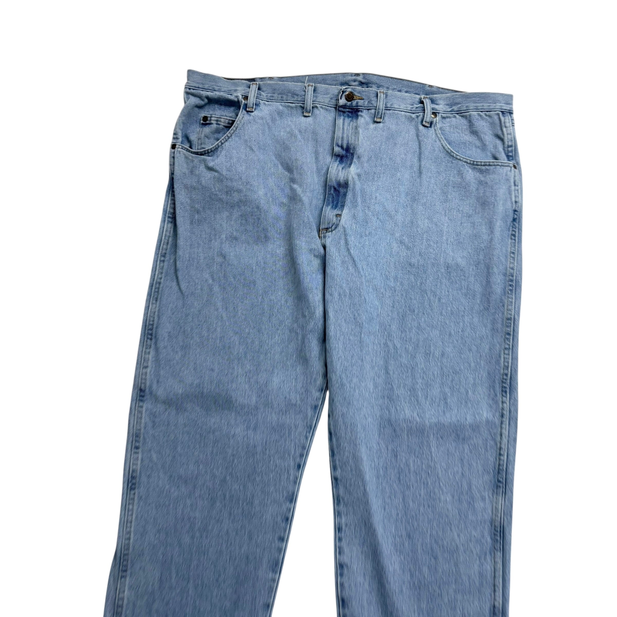 Wrangler Jeans W46 L29 Mens Light Blue Relaxed Straight Fit Vintage Denim