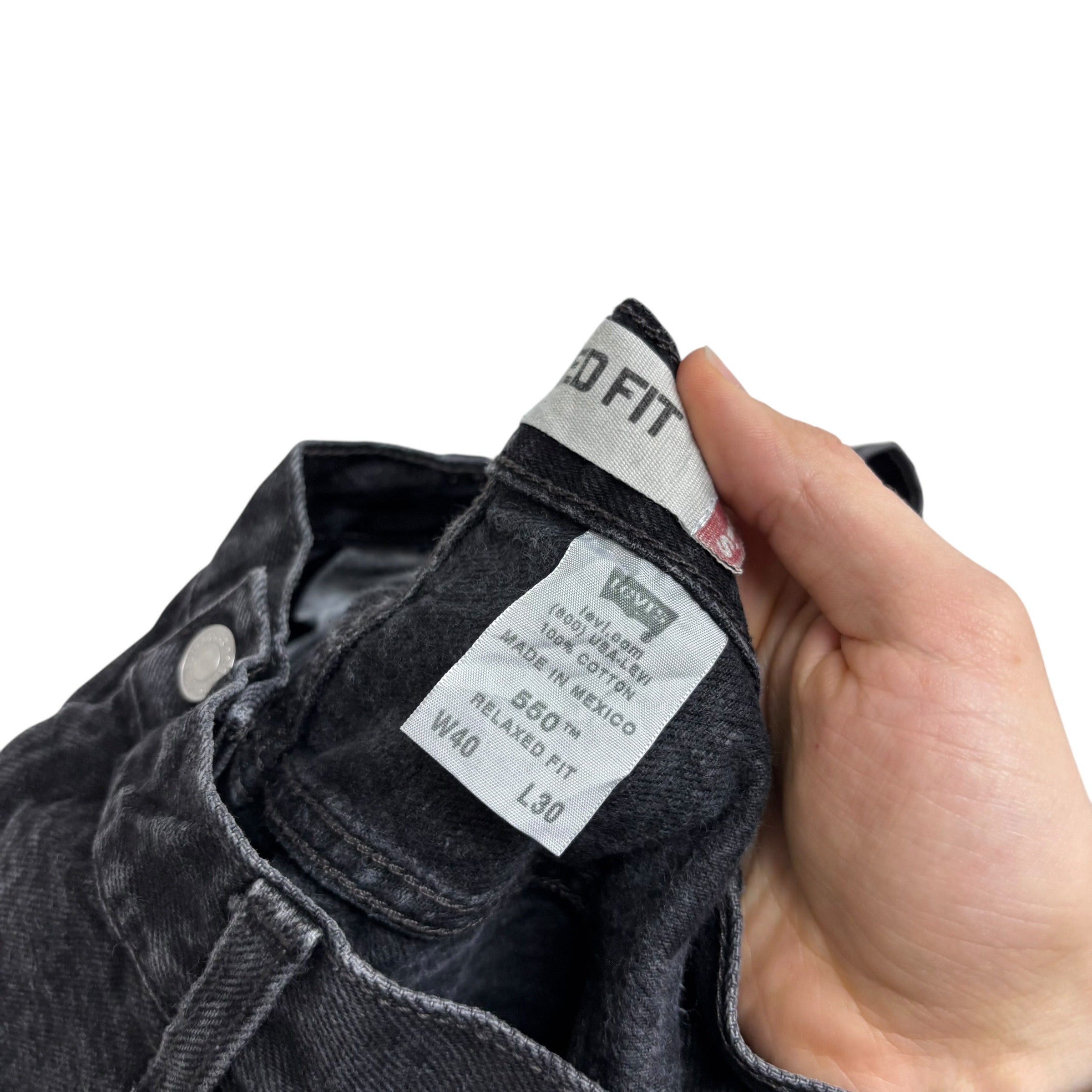 Levis 550 Jeans W40 L29 Mens Black Baggy Relaxed Straight Fit Vintage Denim (E)