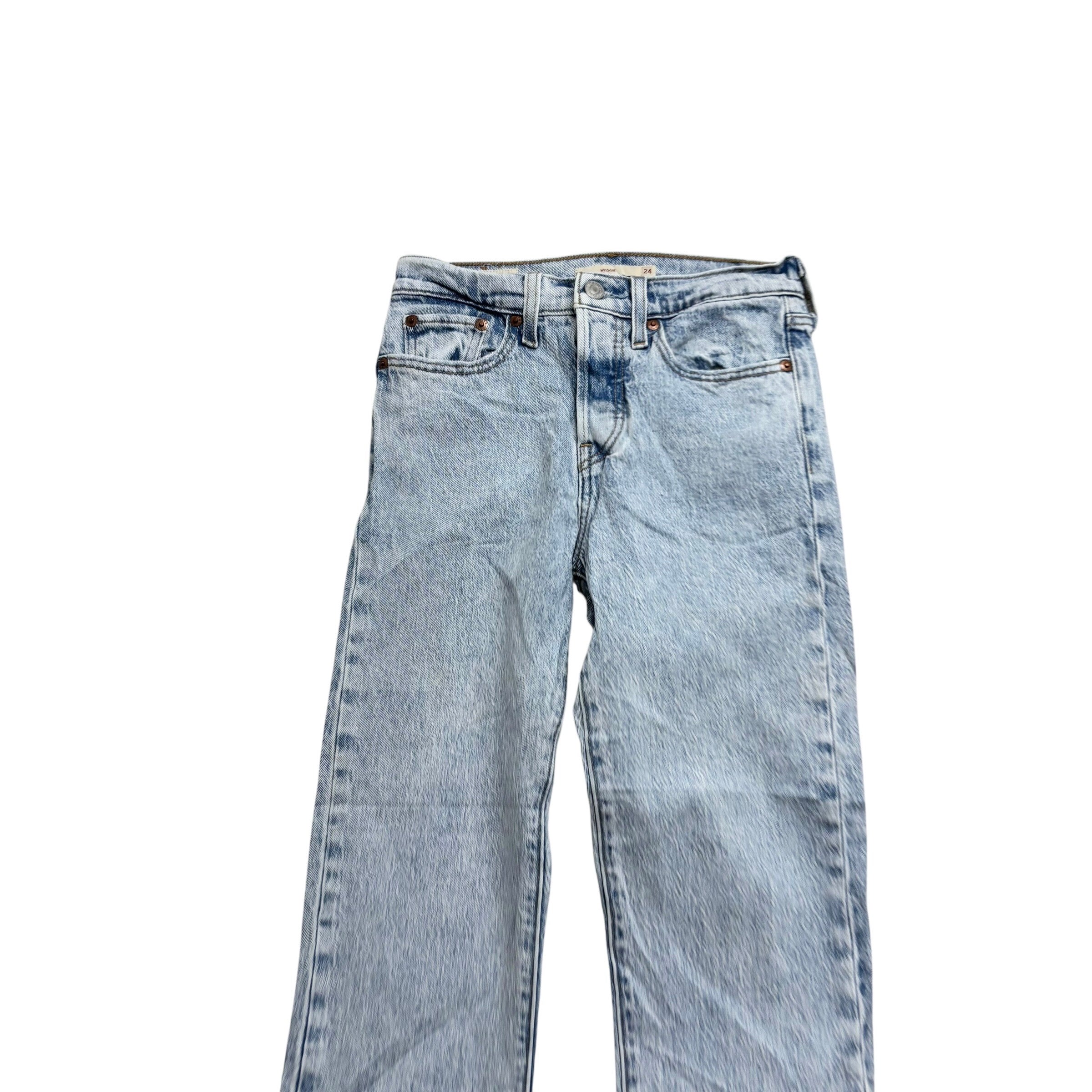 Levis Wedgie Jeans W24 L27 Womens Regular Fit Light Blue Stretch Denim (E)