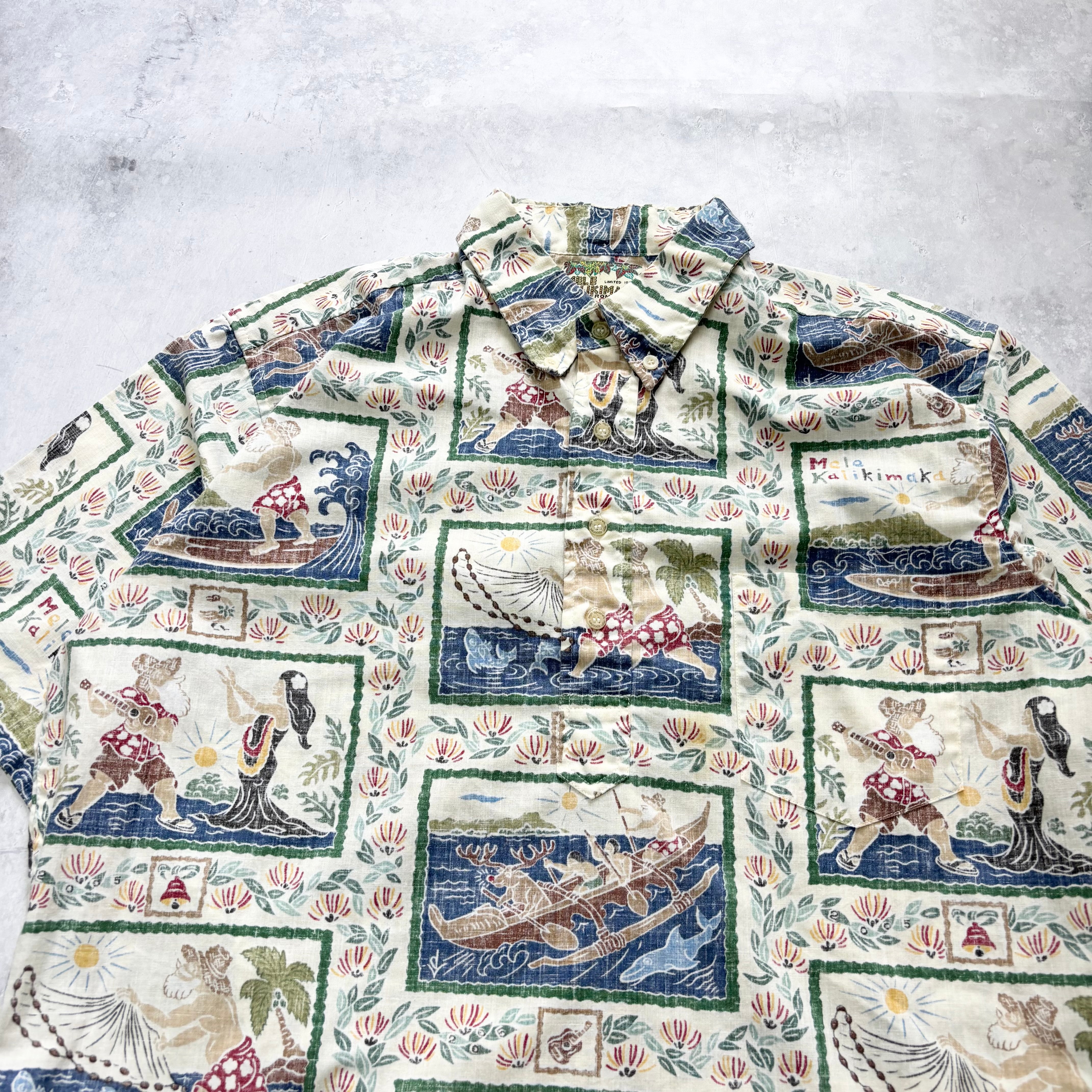 Vintage Reyn Spooner Hawaiian Shirt Mens Large Mele Kalikimaka Aloha (E)