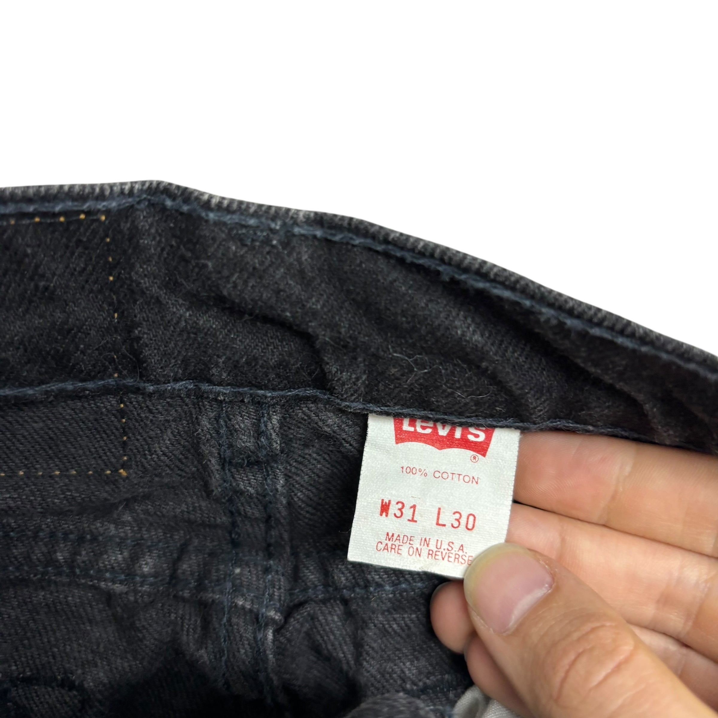 Levis 550 Jeans W30 L30 Mens Black Relaxed Tapered Fit Made In USA Vintage (E)