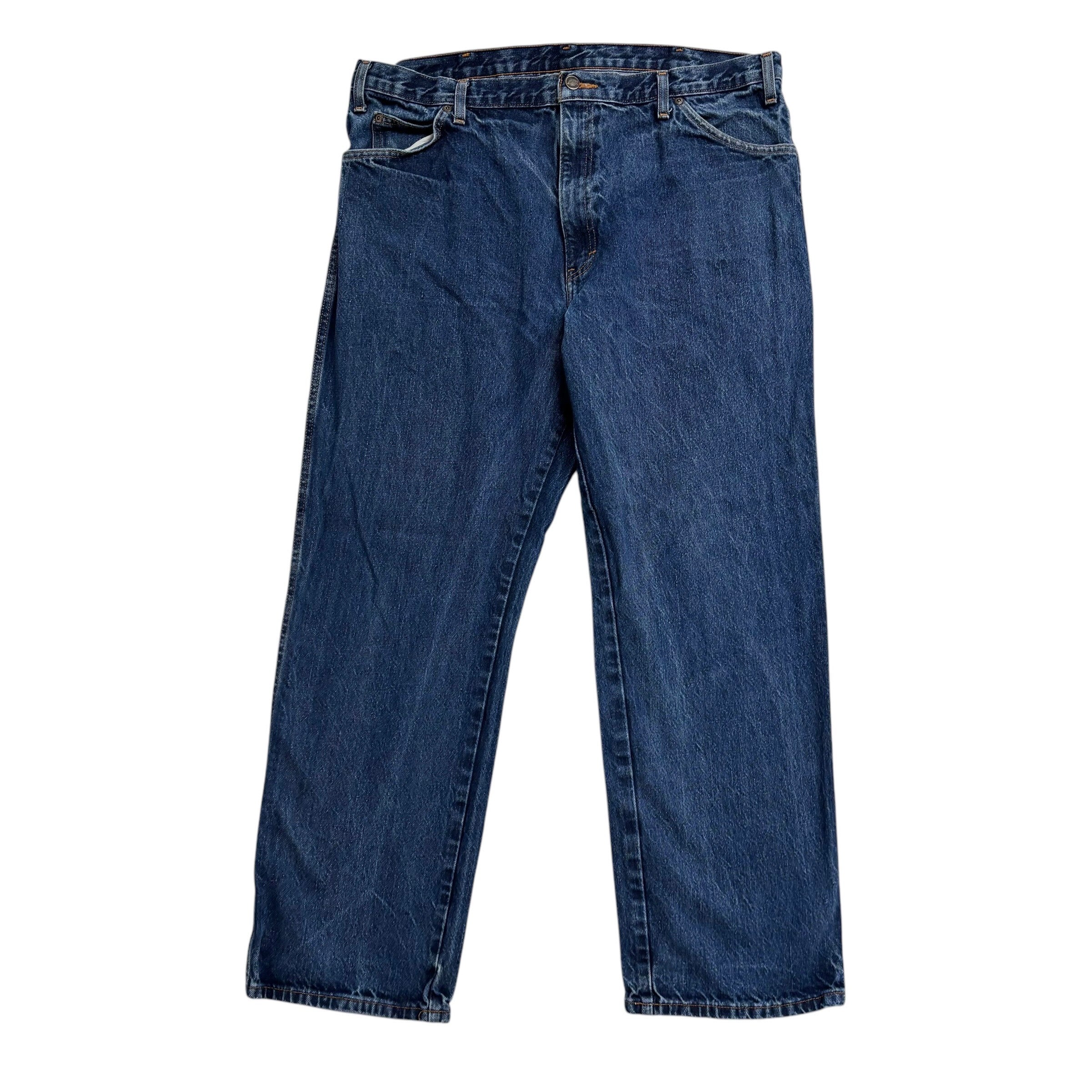 Dickies Jeans W40 L30 Mens Dark Blue Relaxed Straight Fit Denim