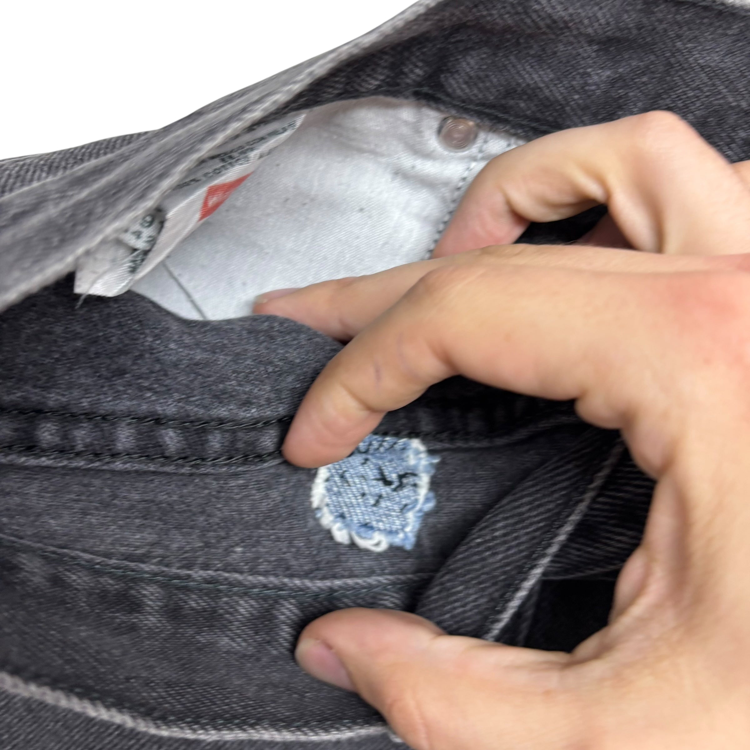 Wrangler Jeans W44 L30 Mens Black Relaxed Straight Fit Denim