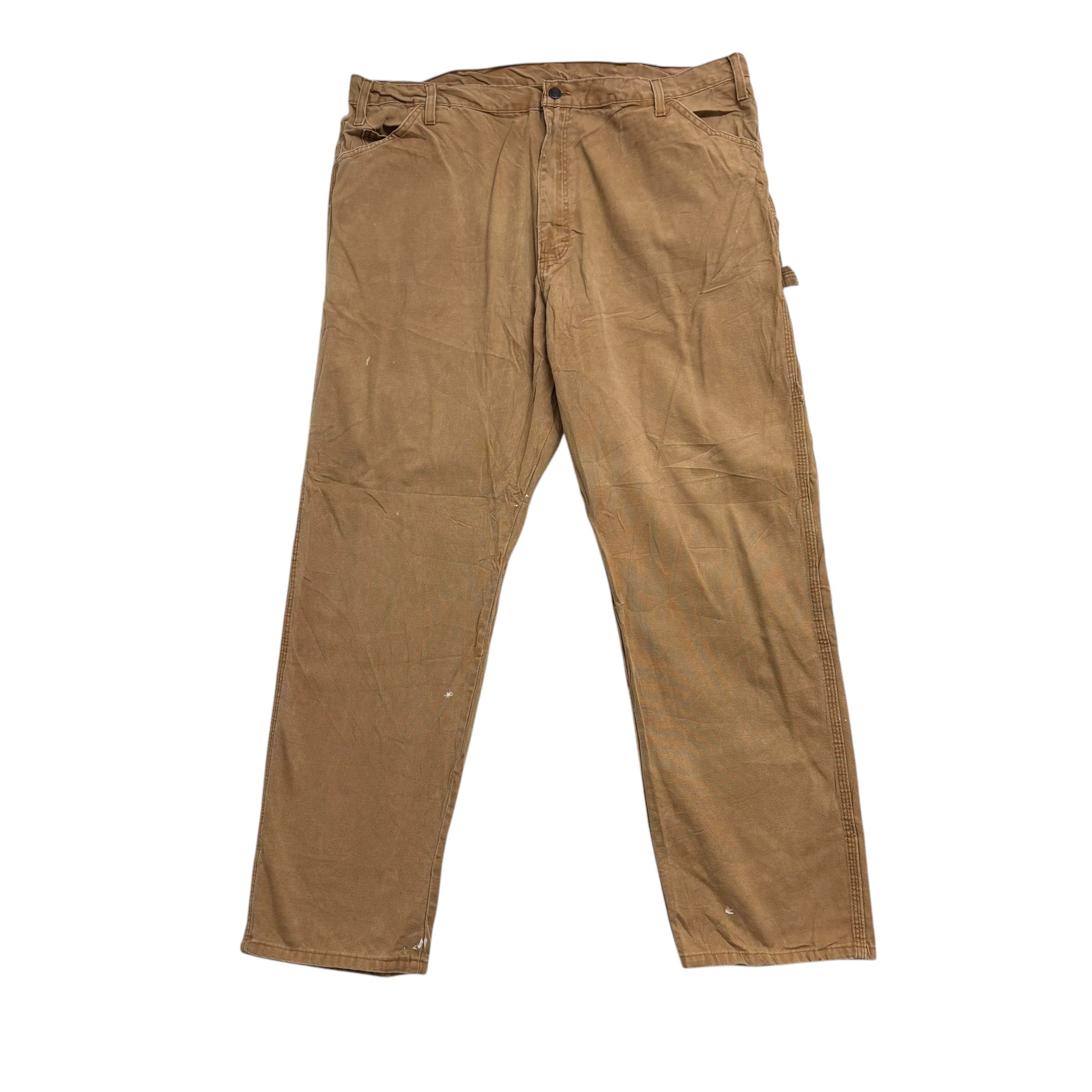Dickies Carpenter Pants W42 L32 Mens Tan Regular Straight Fit Vintage Trousers