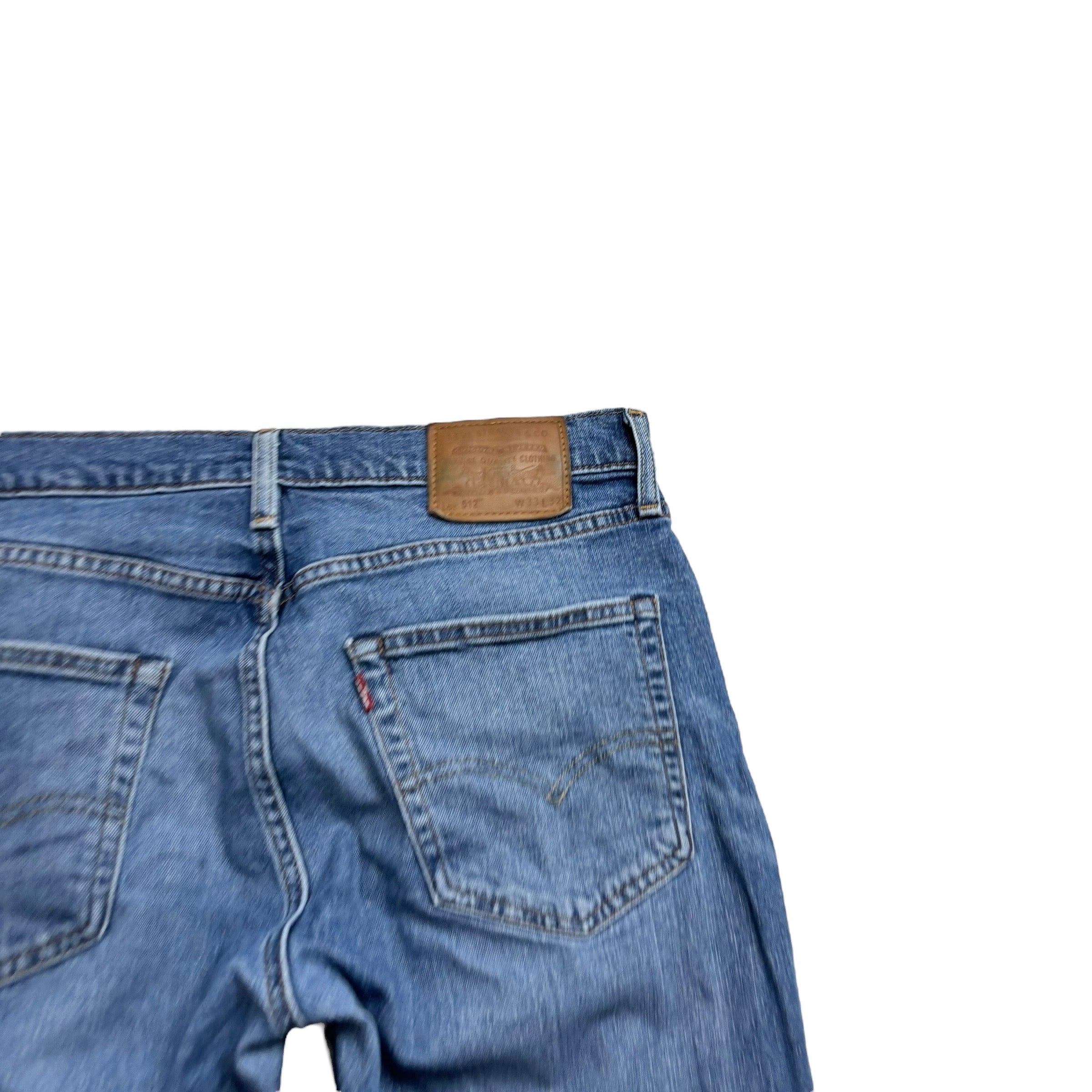 Levis 512 Jeans W33 L32 Mens Mid Blue Slim Tapered Fit Stretch Premium Denim