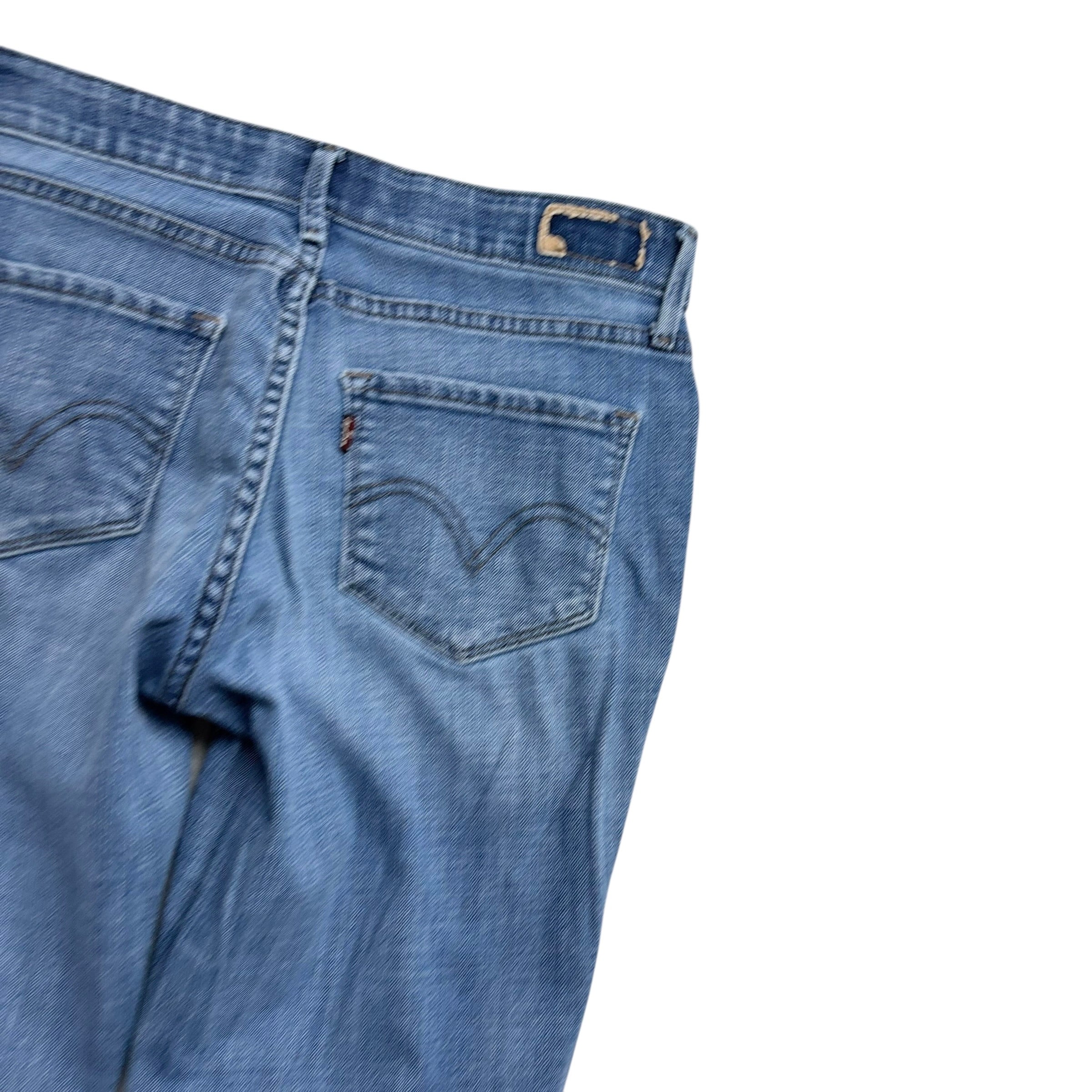 Levis 525 Jeans W27 L31 Womens Mid Blue Regular Straight Stretch Vintage Denim