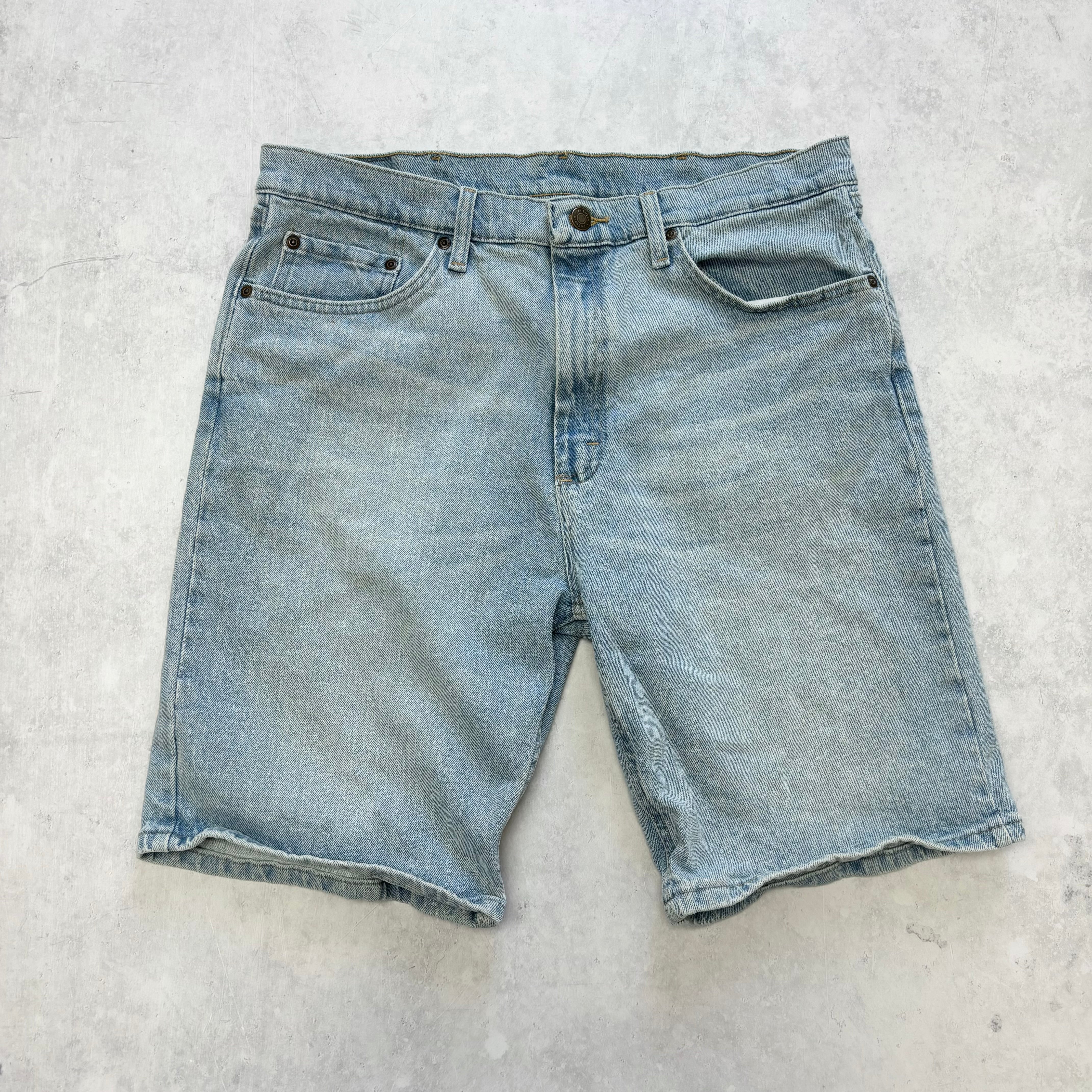 Vintage Wrangler Jorts W34 Mens Denim Shorts Light Blue Regular Fit