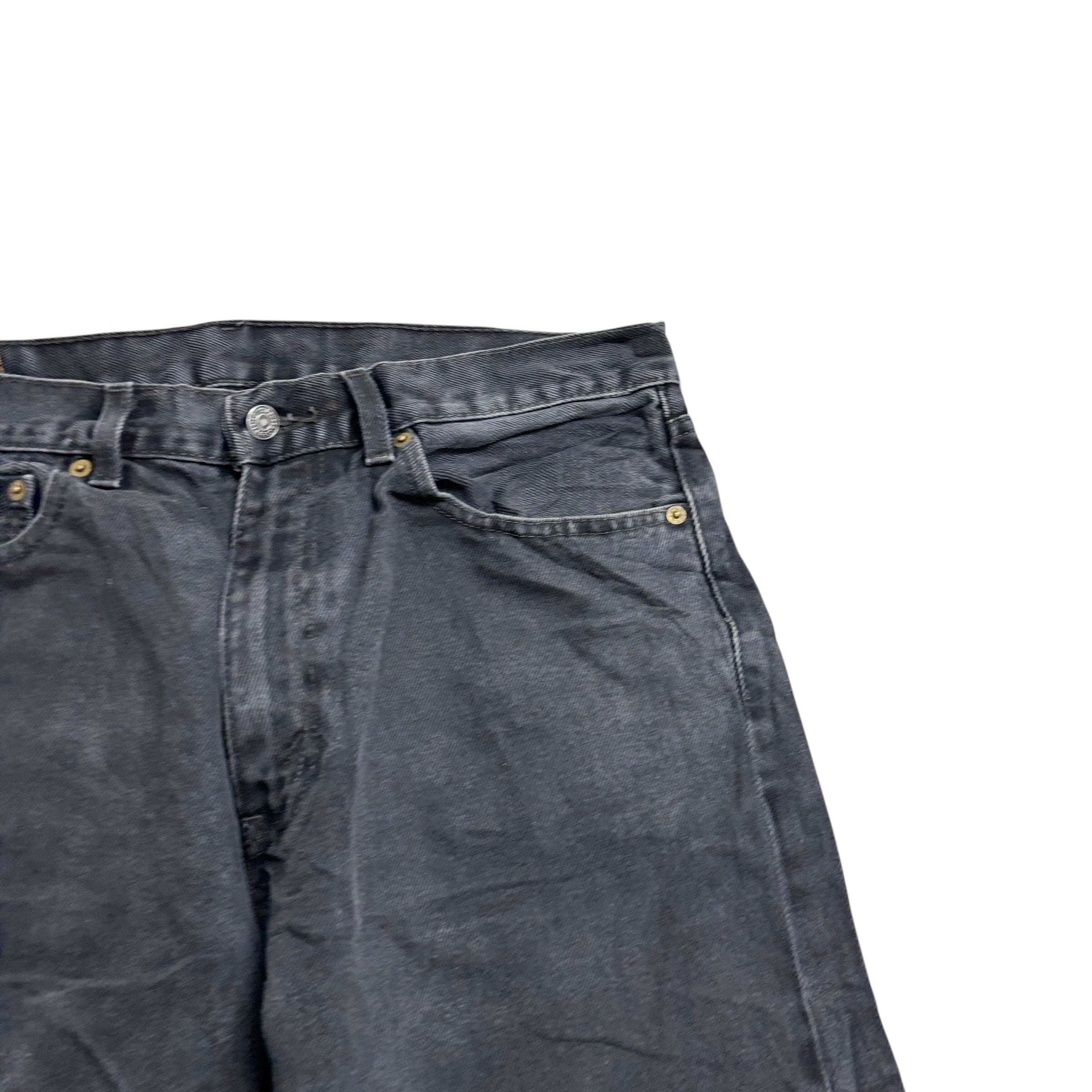 Levis 505 Jeans W34 L34 Mens Black Regular Straight Fit Denim