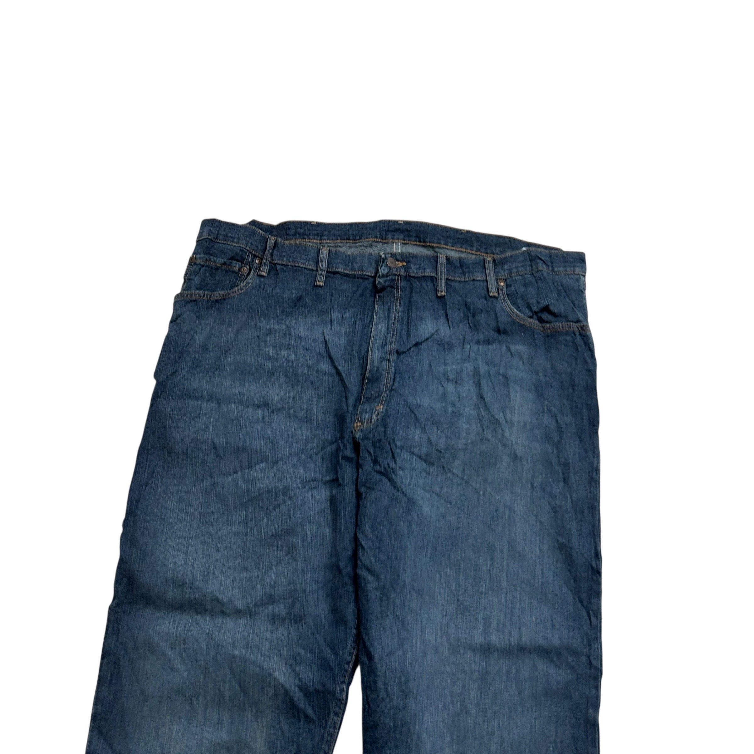 Wrangler Jeans W46 L34 Mens Dark Blue Regular Straight Fit Stretch Denim