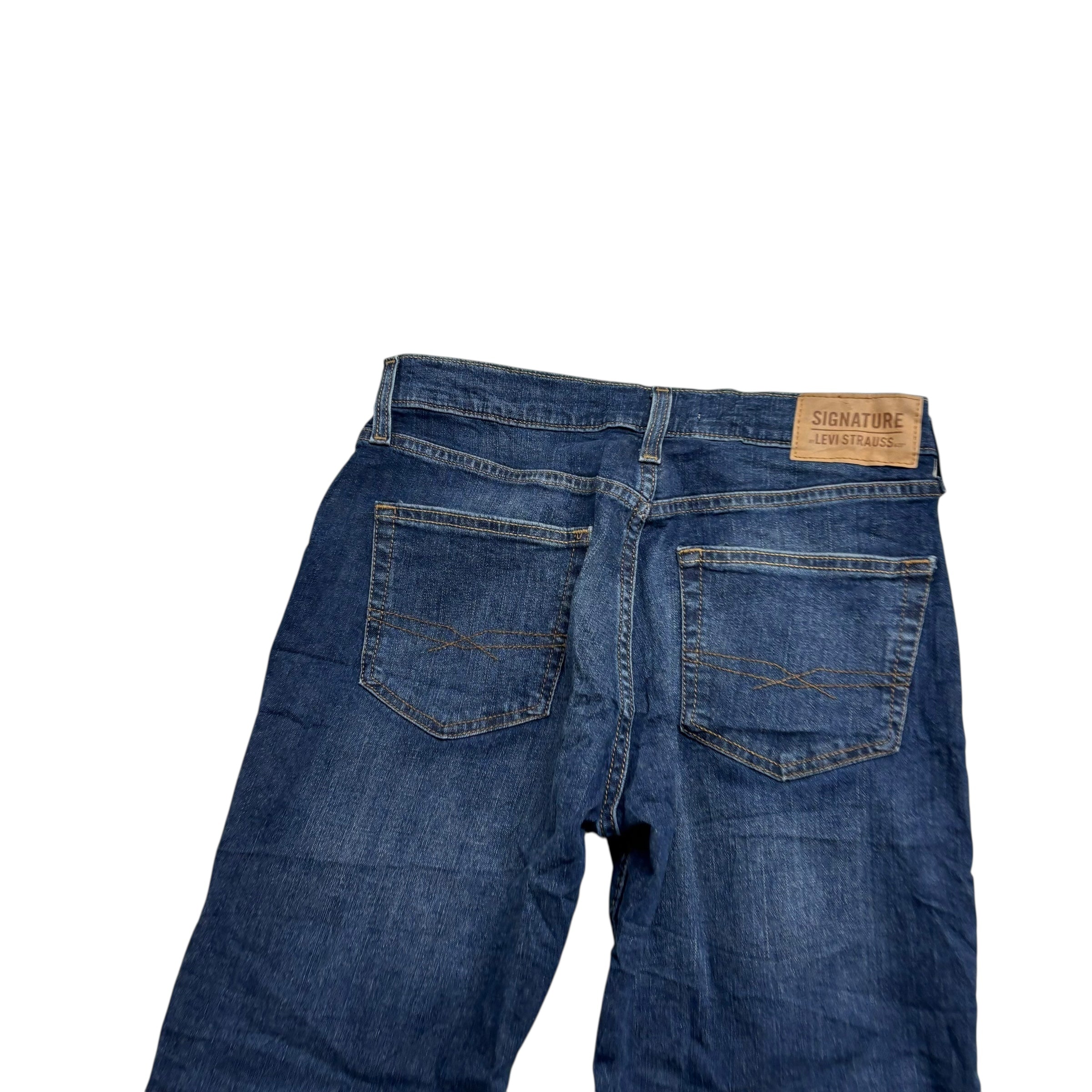 Levis Signature Jeans W29 L30 Mens Dark Blue Regular Straight Stretch Denim (E)