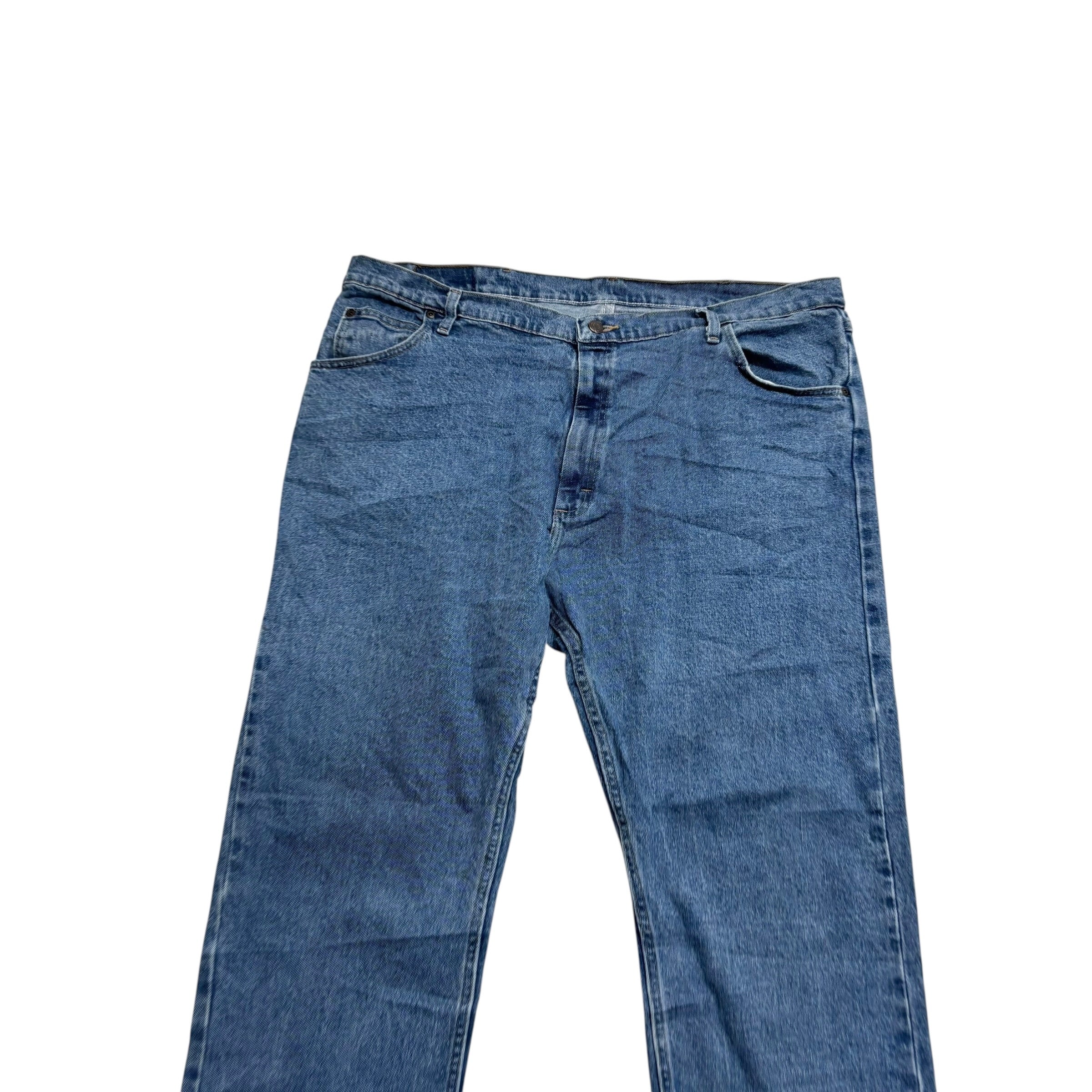 Wrangler Jeans W42 L30 Mens Light Blue Regular Straight Fit Stretch Denim (E)