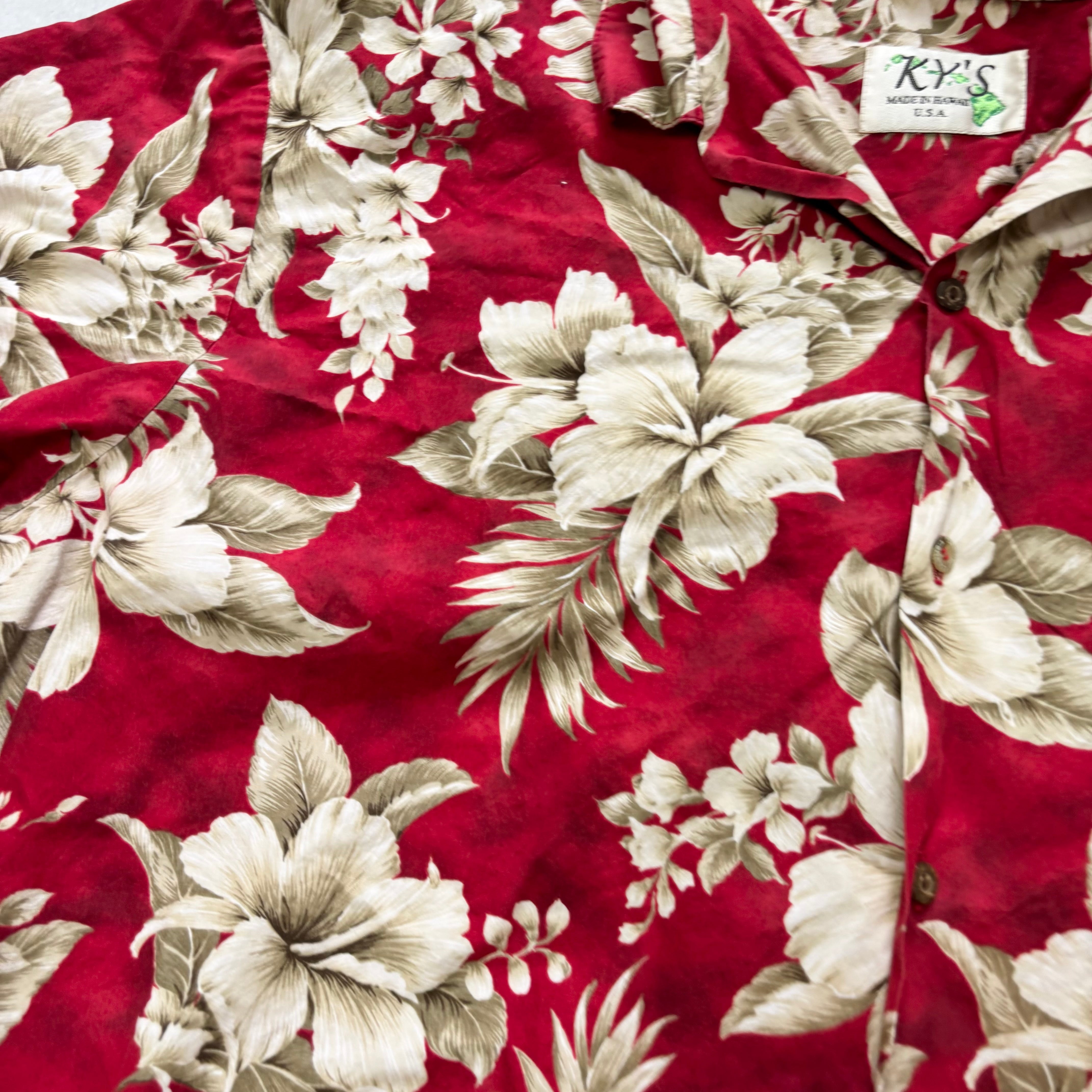 Vintage Hawaiian Shirt Mens 4XL Red Floral Aloha Short Sleeve (E)