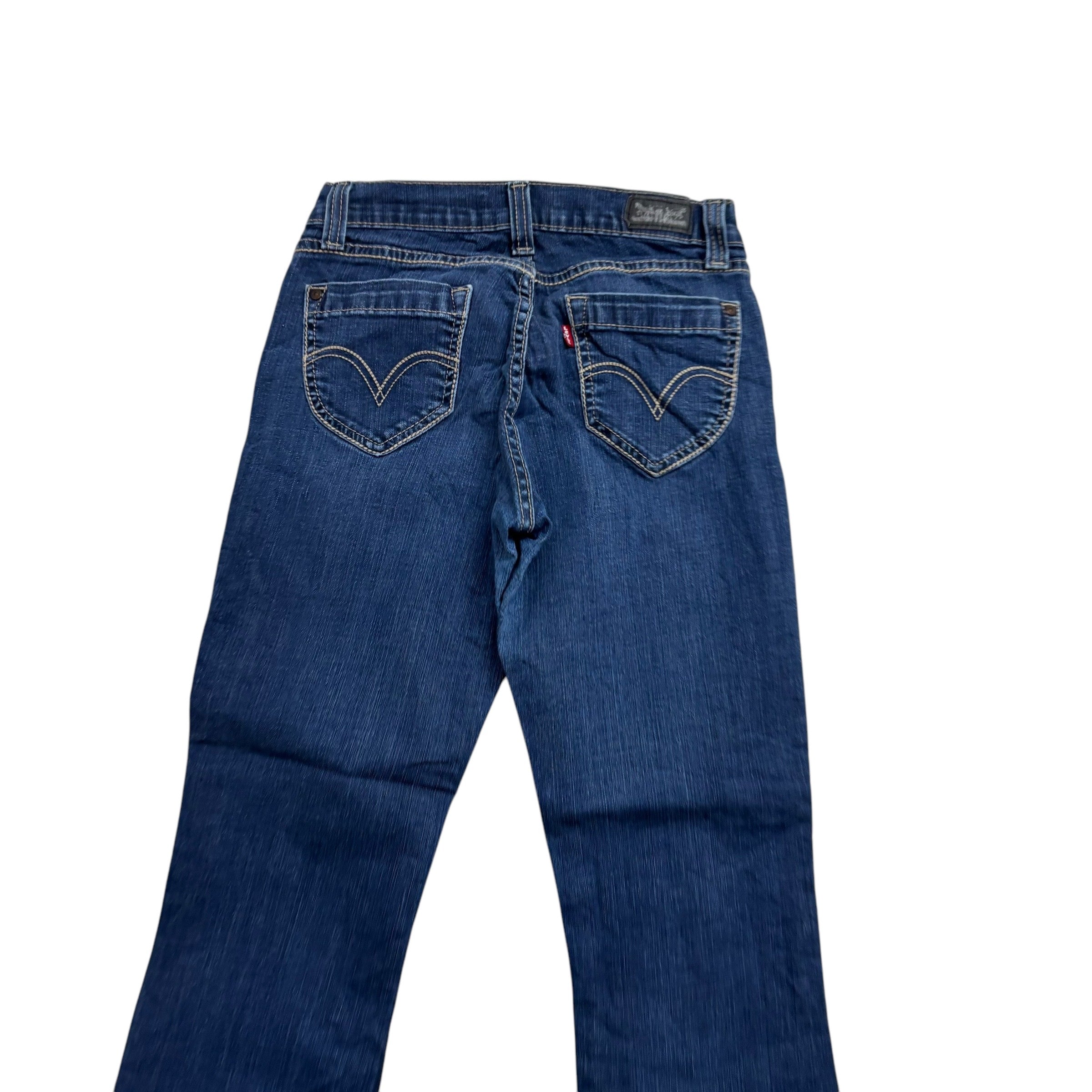 Levis 529 Jeans W28 L29 Womens Mid Blue Curvy Bootcut Y2K Stretch Denim (E)