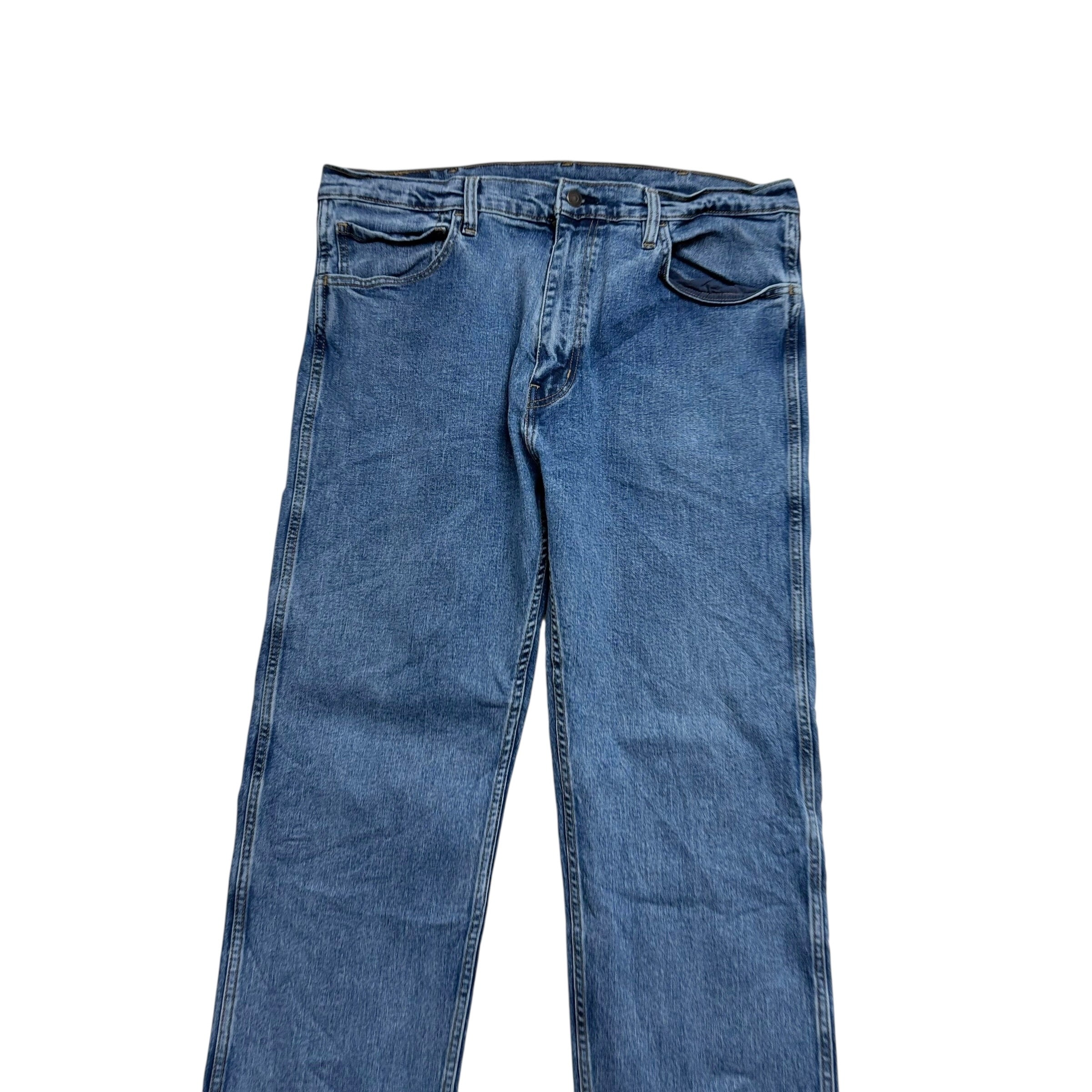 Levis Workwear Jeans W38 L33 Mens Mid Blue Regular Straight Fit Stretch Denim (E)