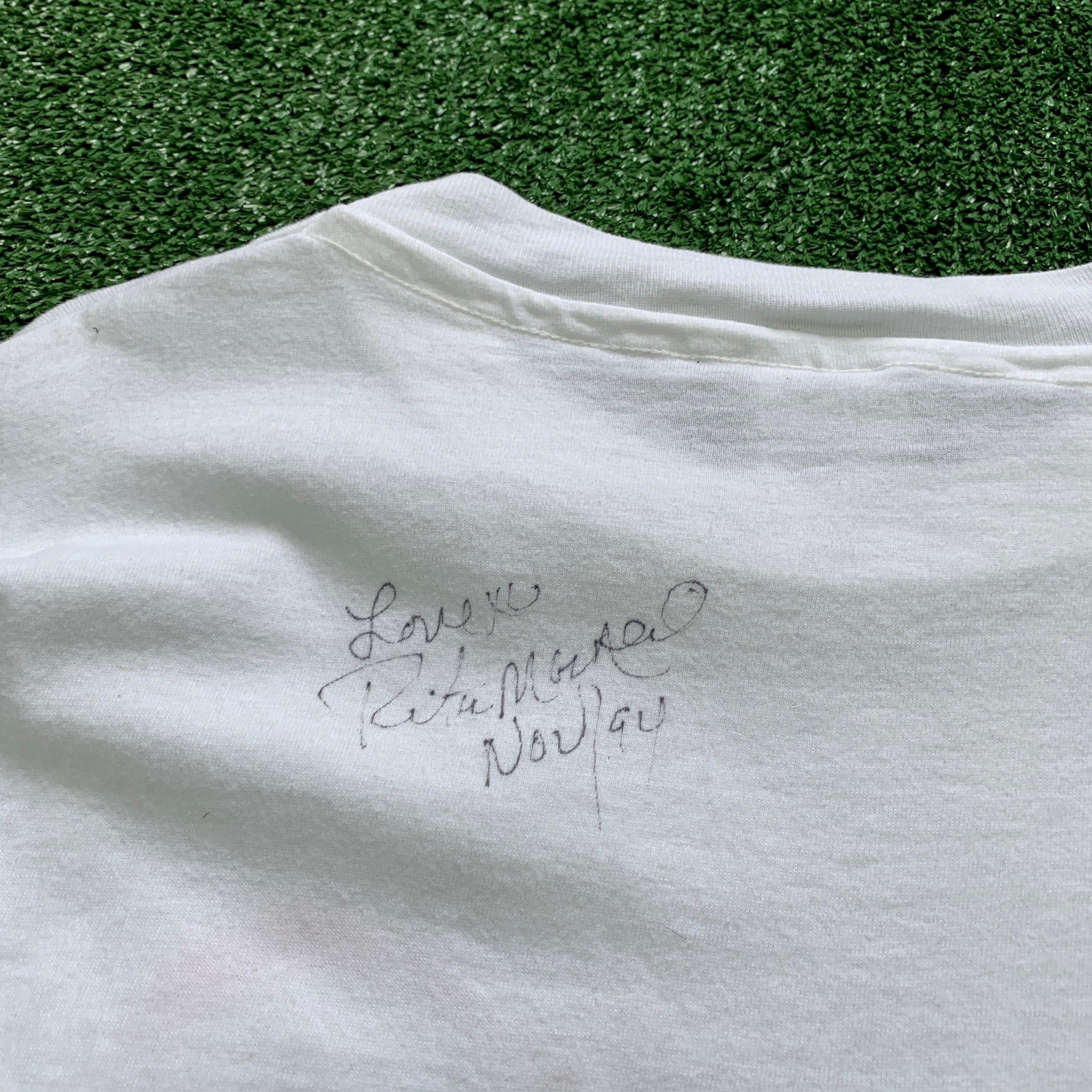 Vintage T Shirt Mens XXL White Single Stitch Rita Marley Autograph Signed Music