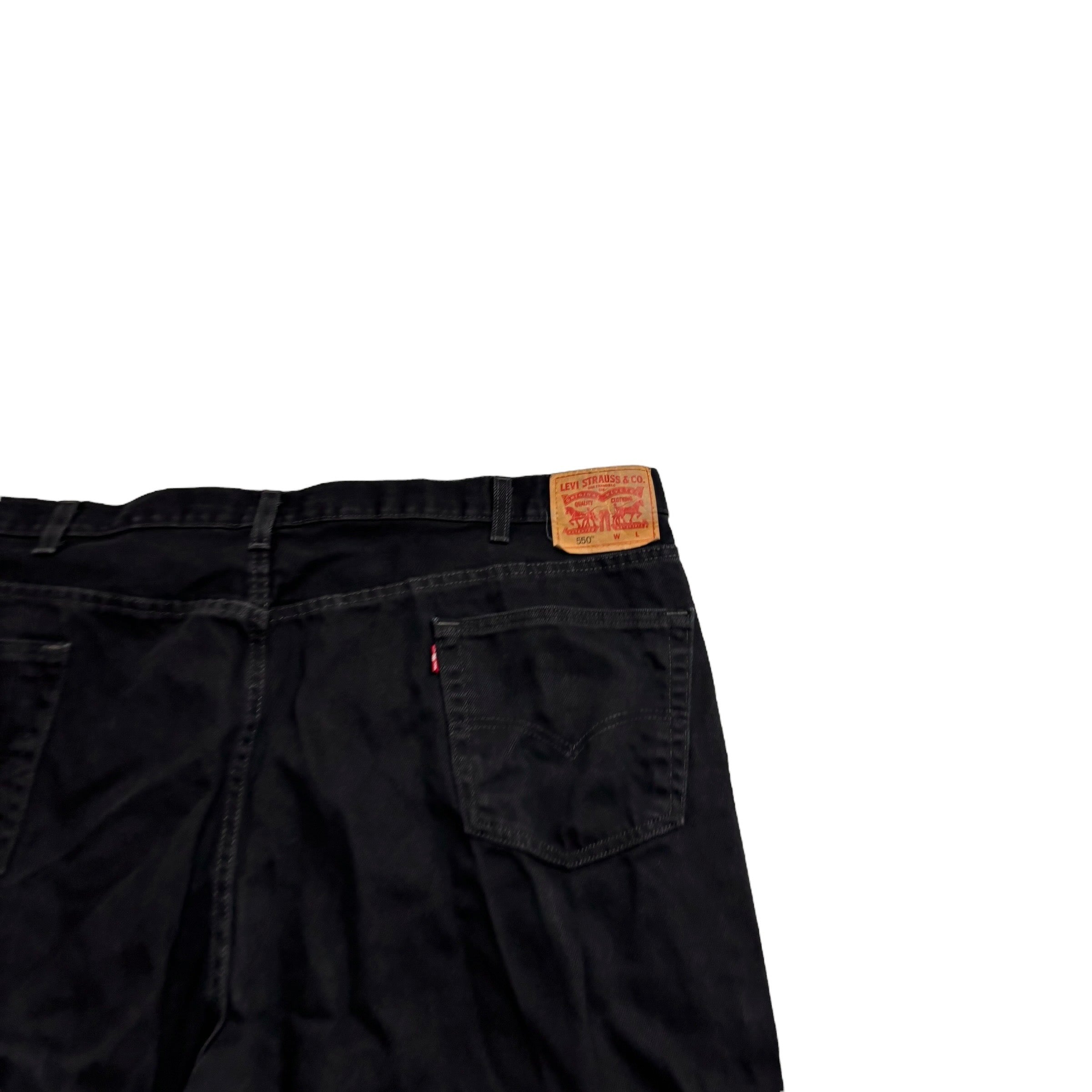 Levis 550 Jeans W48 L30 Mens Black Baggy Relaxed Straight Fit Denim (E)