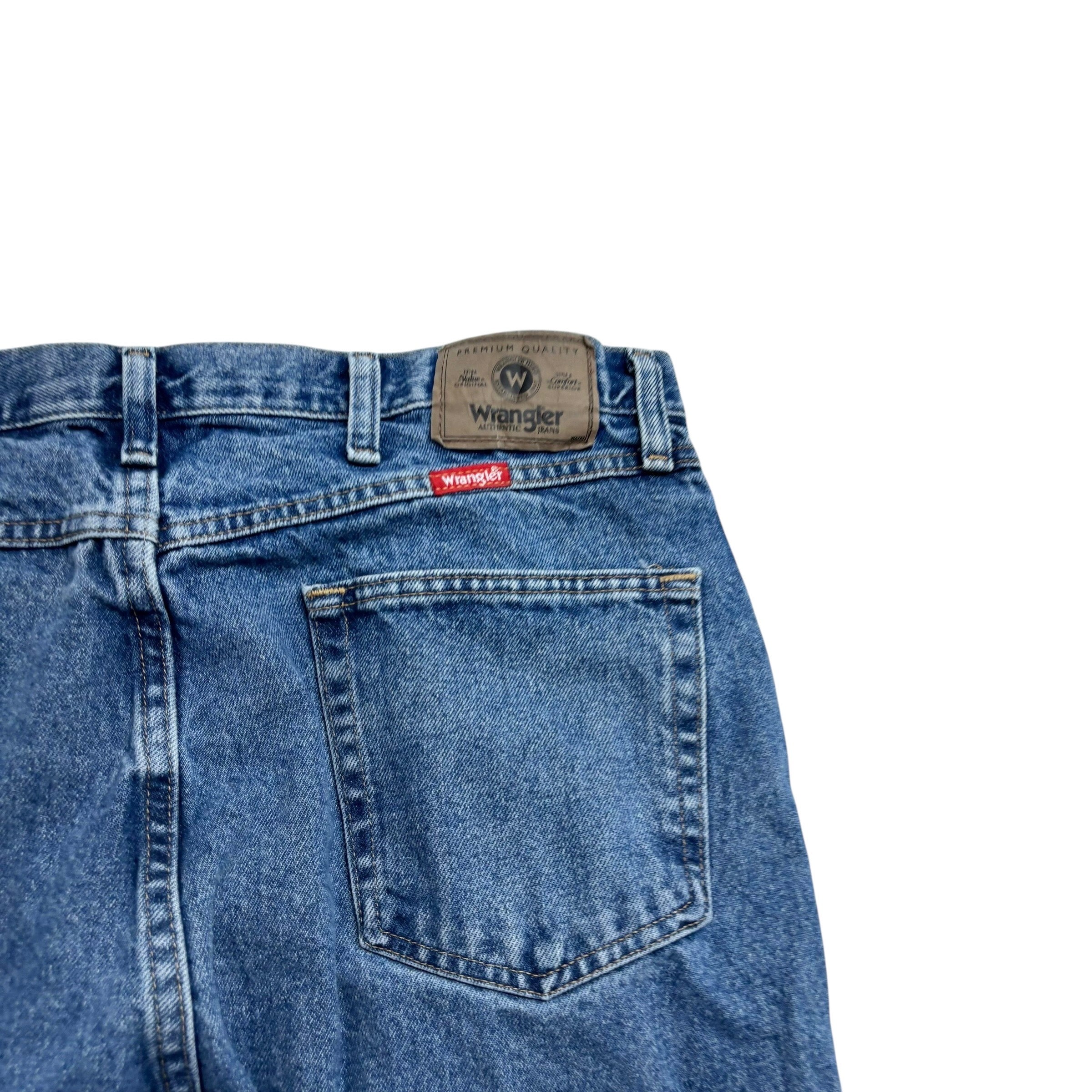 Wrangler Jeans W36 L34 Mens Mid Blue Regular Straight Fit Denim