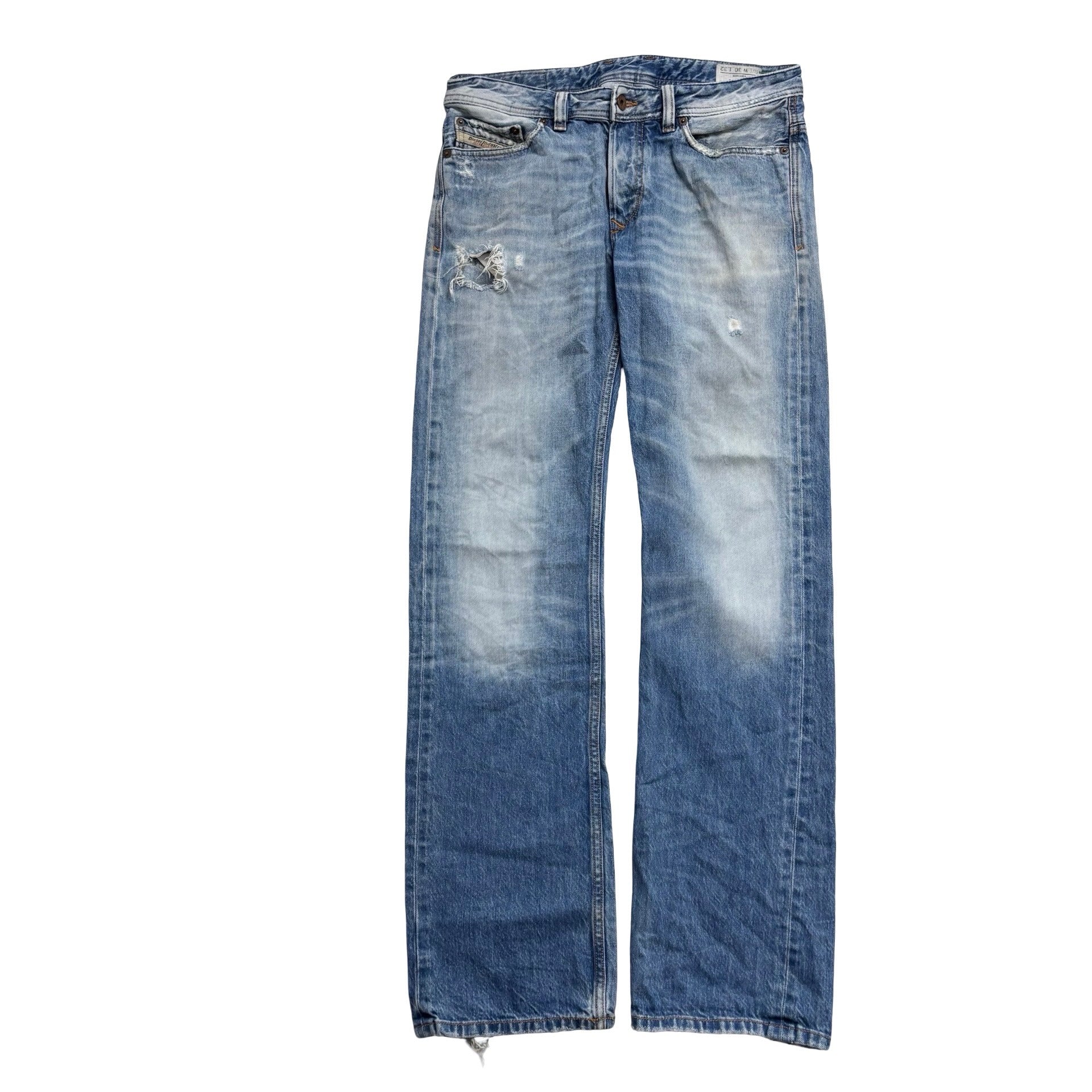 Diesel Viker Jeans W30 L32 Mens Mid Blue Regular Straight Fit Denim (F)