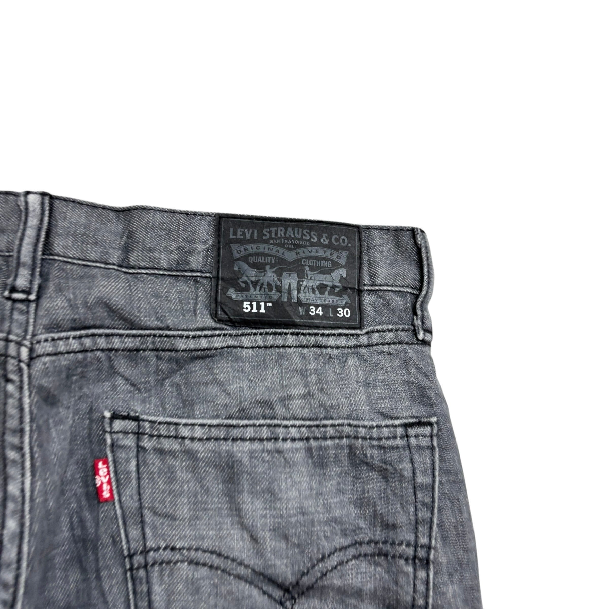 Levis 511 Jeans W33 L28 Mens Grey Slim Fit Vintage Denim