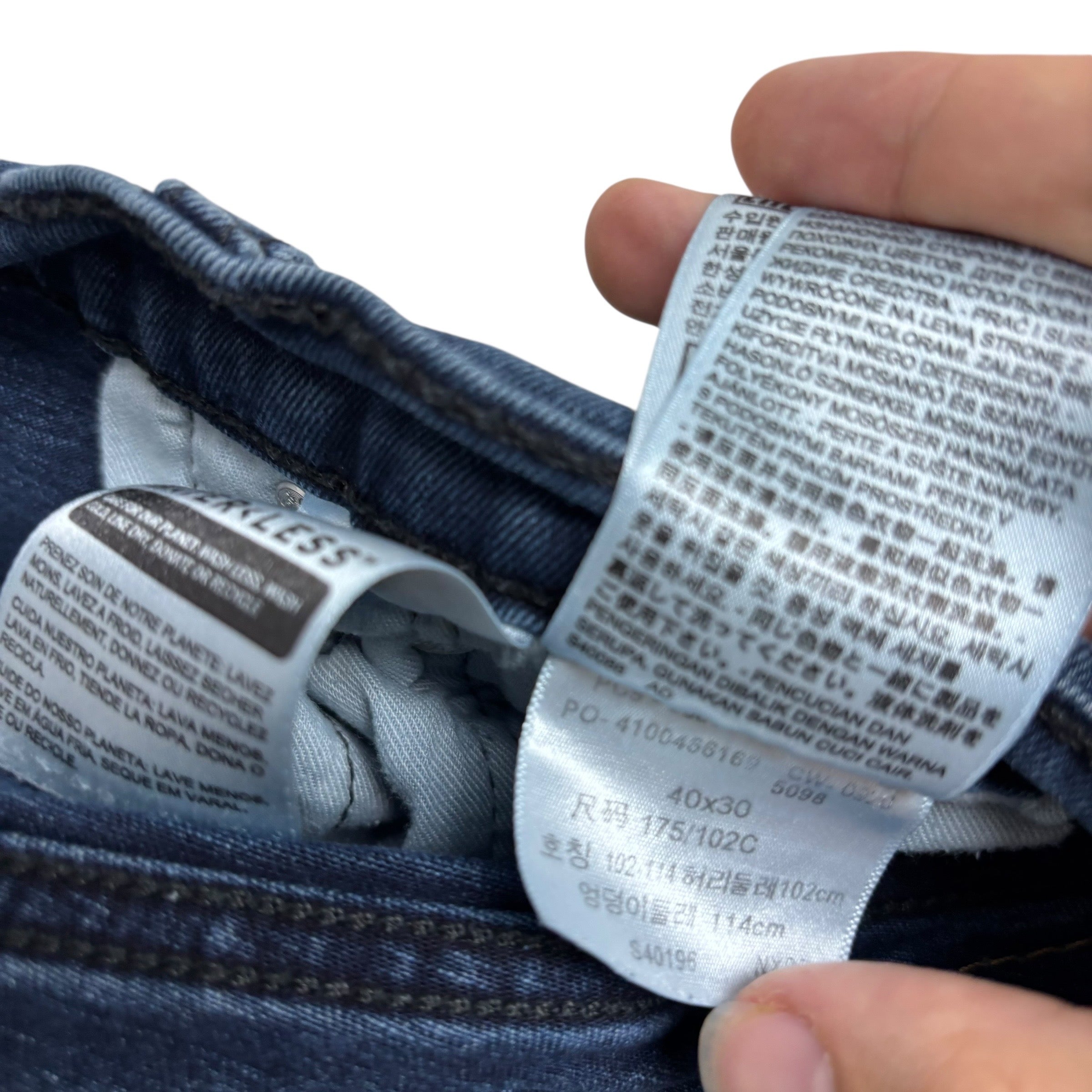 Levis 512 Jeans W40 L29 Mens Navy Blue Slim Tapered Fit Stretch Denim (E)