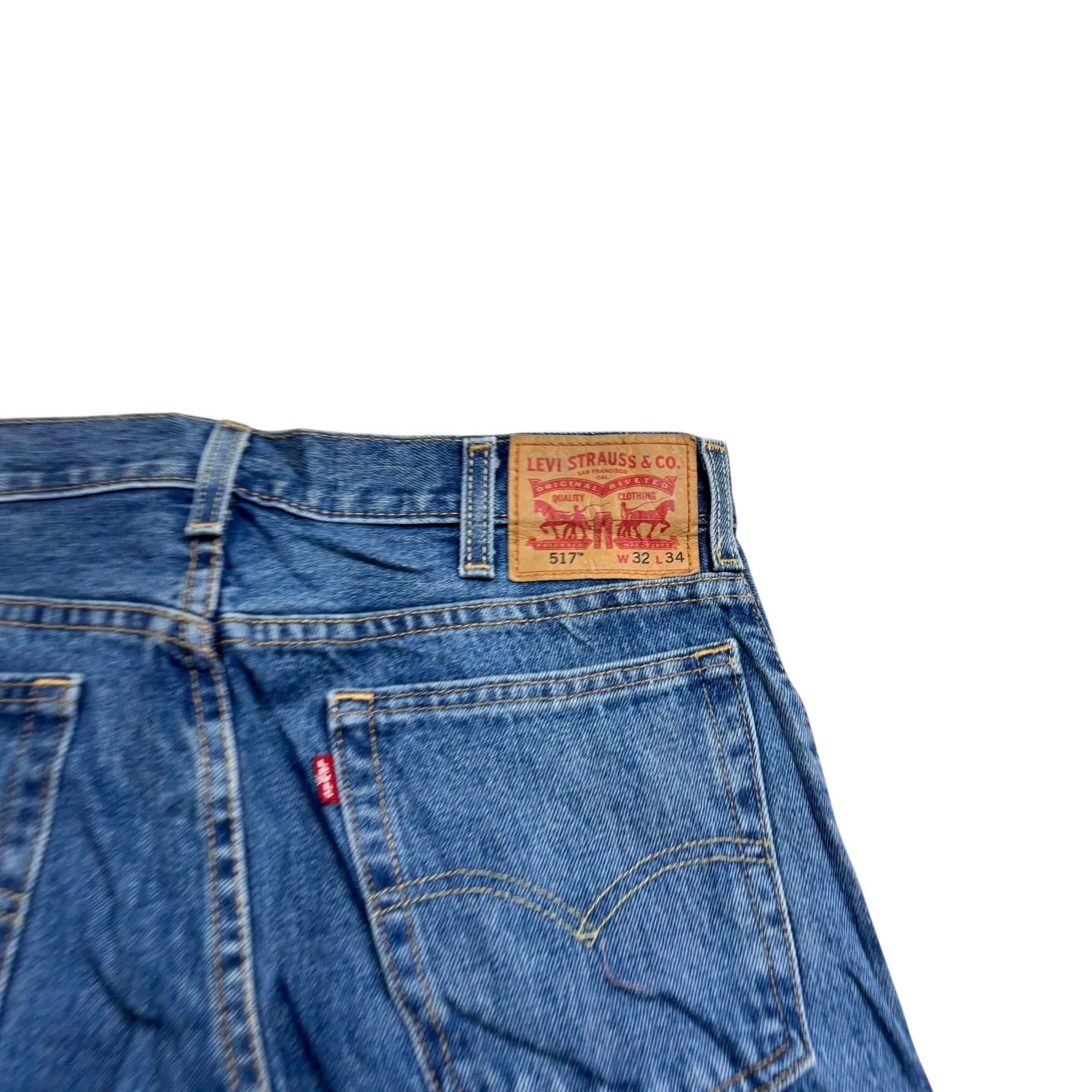 Levis 517 Jeans W32 L34 Mens Mid Blue Regular Bootcut Fit Denim (E)