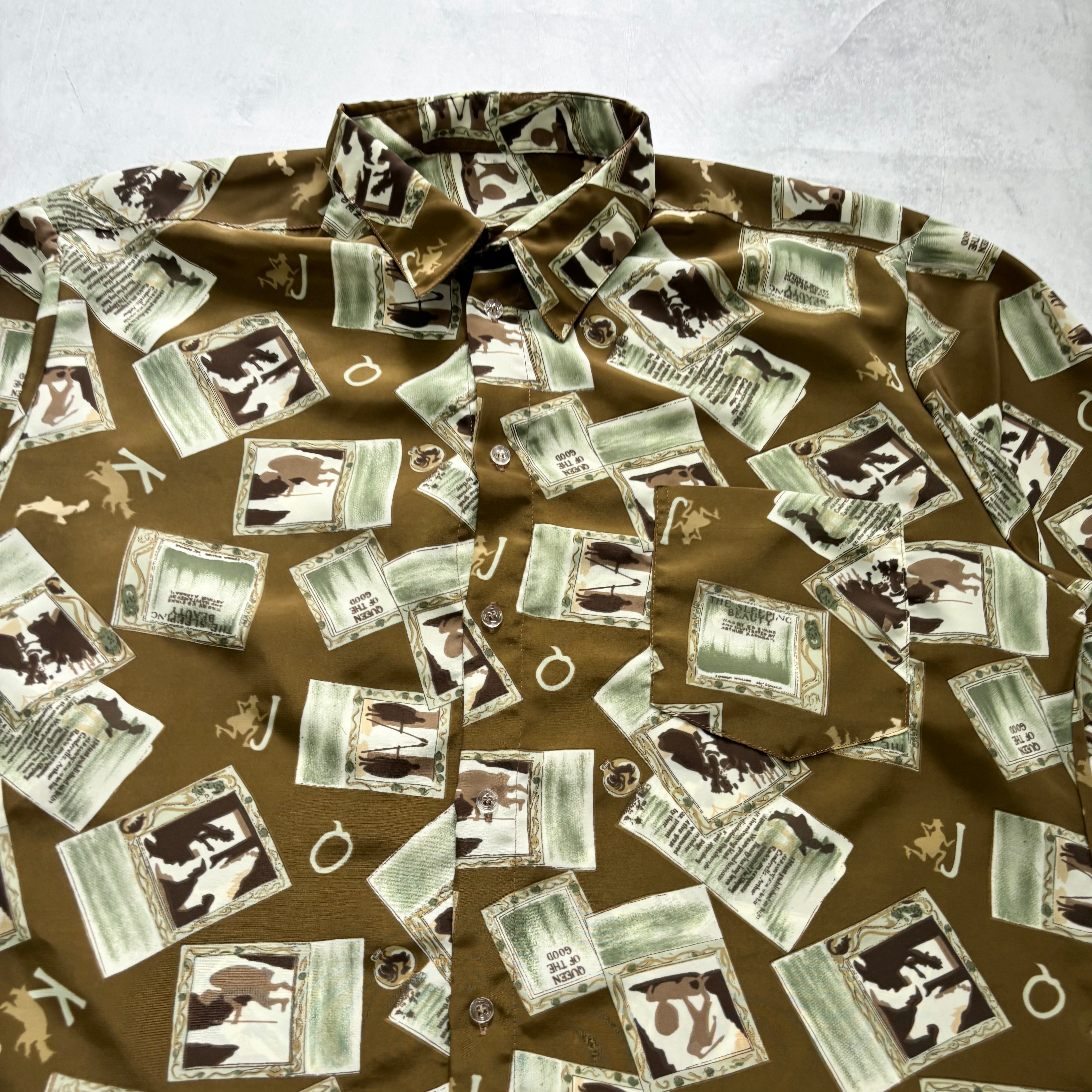 Hawaiian Shirt Mens XXL Brown Floral Aloha Short Sleeve Lightweight (E)