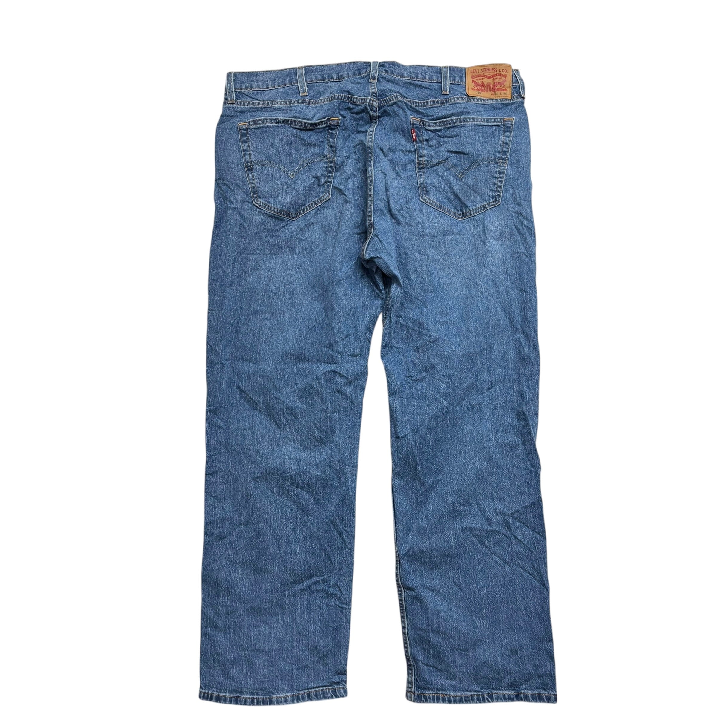 Levis 559 Jeans W40 L30 Mens Mid Blue Baggy Relaxed Straight Fit Stretch (E)