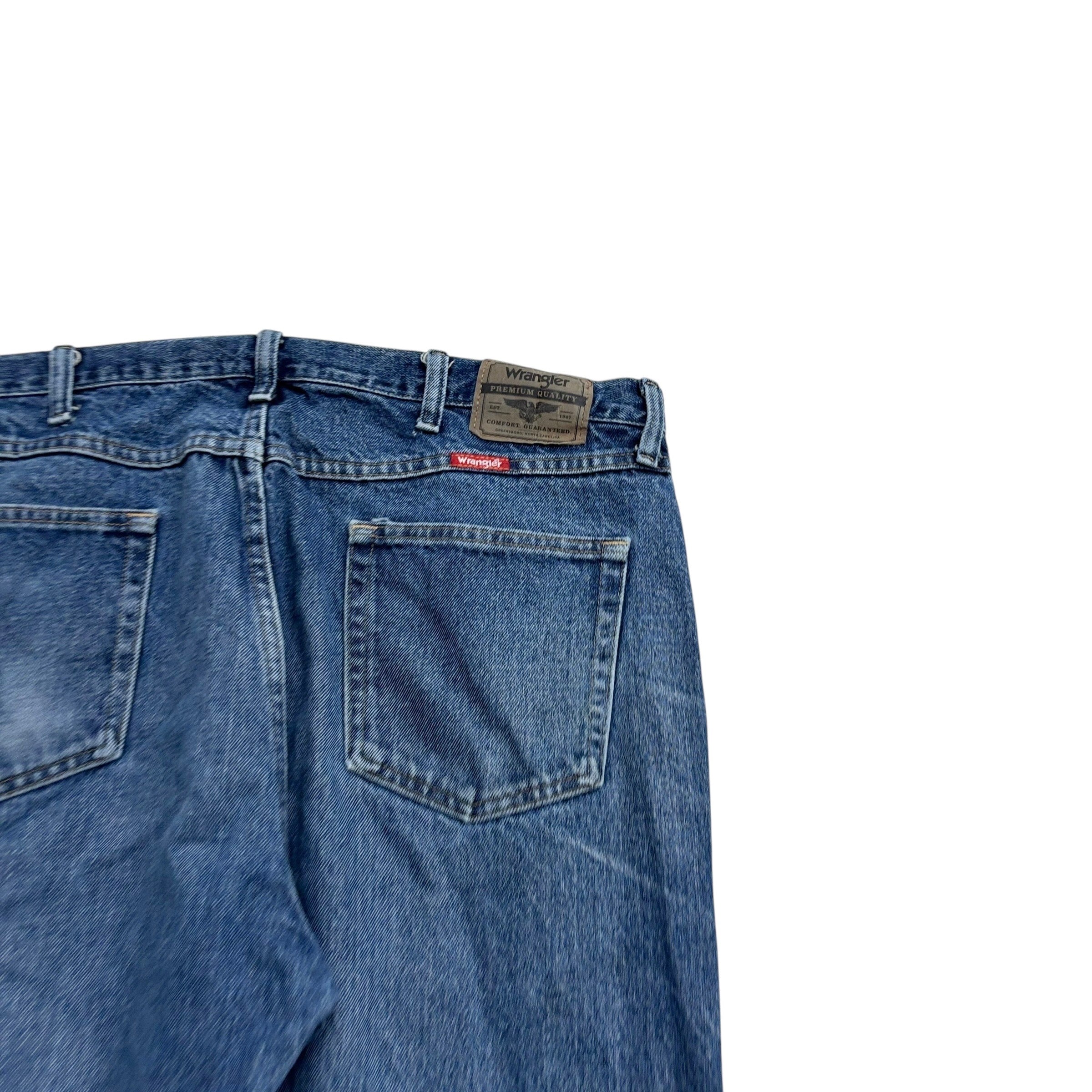 Wrangler Jeans W38 L32 Mens Mid Blue Regular Straight Fit Denim