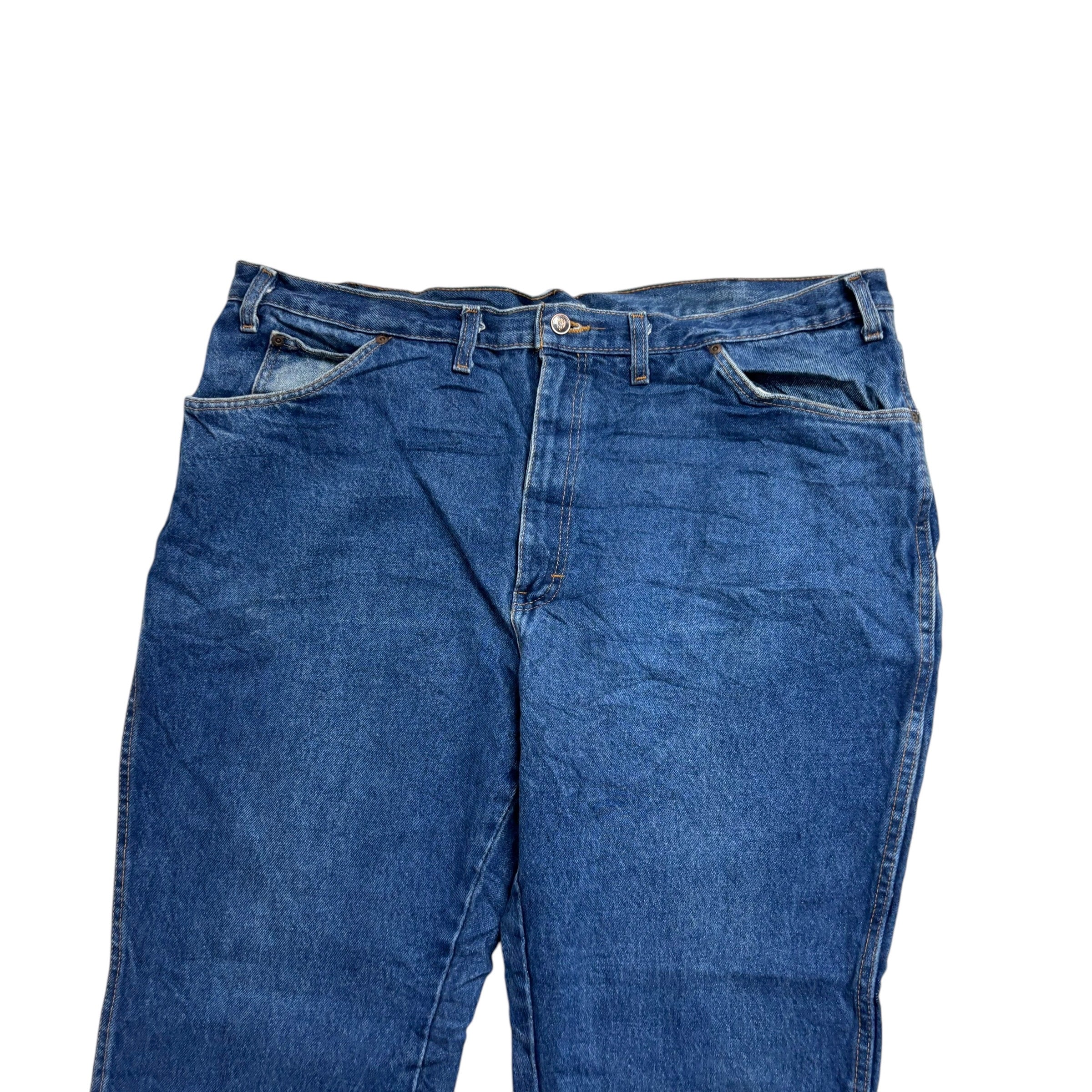 Dickies Jeans W44 L30 Mens Mid Blue Relaxed Straight Fit Denim (E)