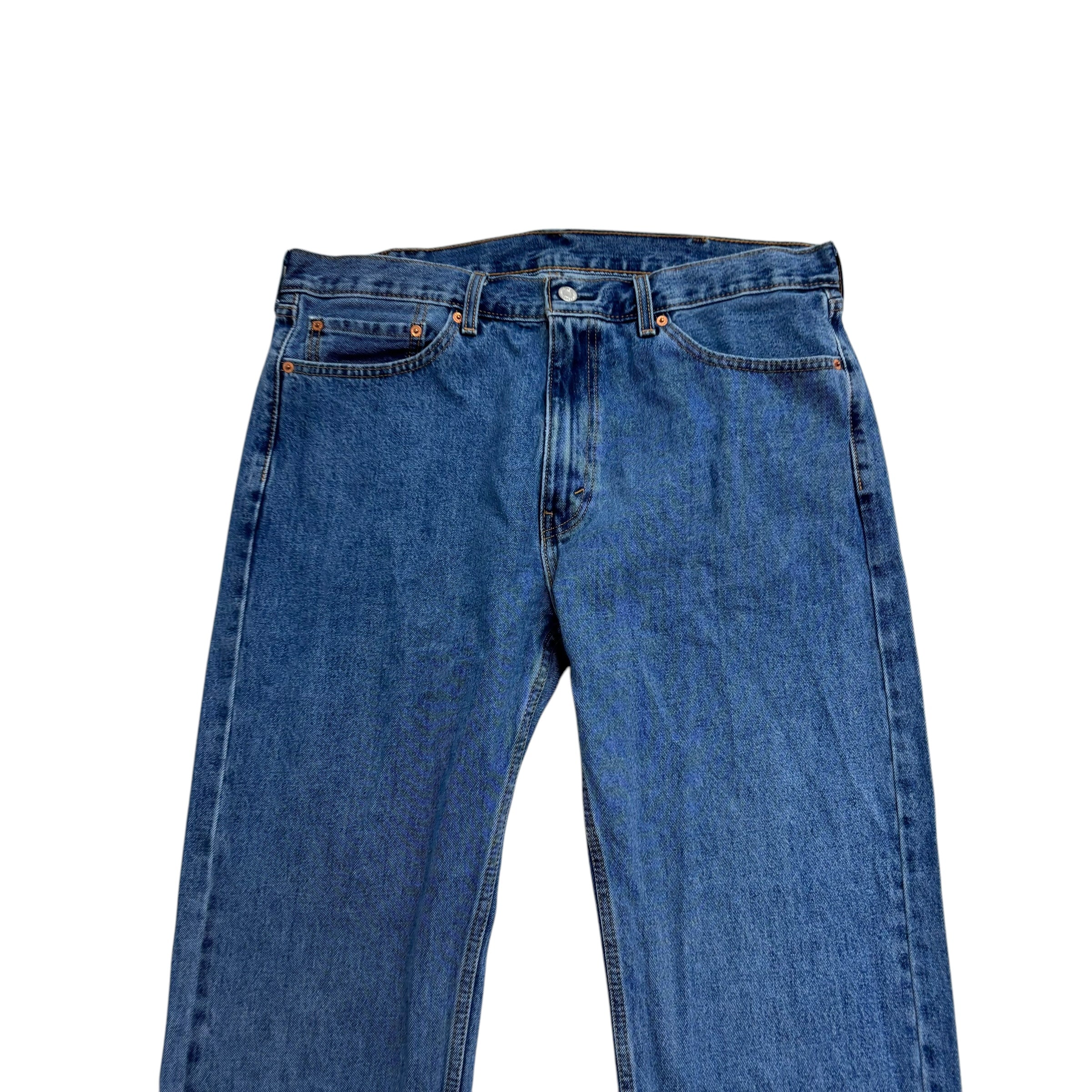Levis 505 Jeans W38 L32 Mens Mid Blue Regular Straight Fit Denim