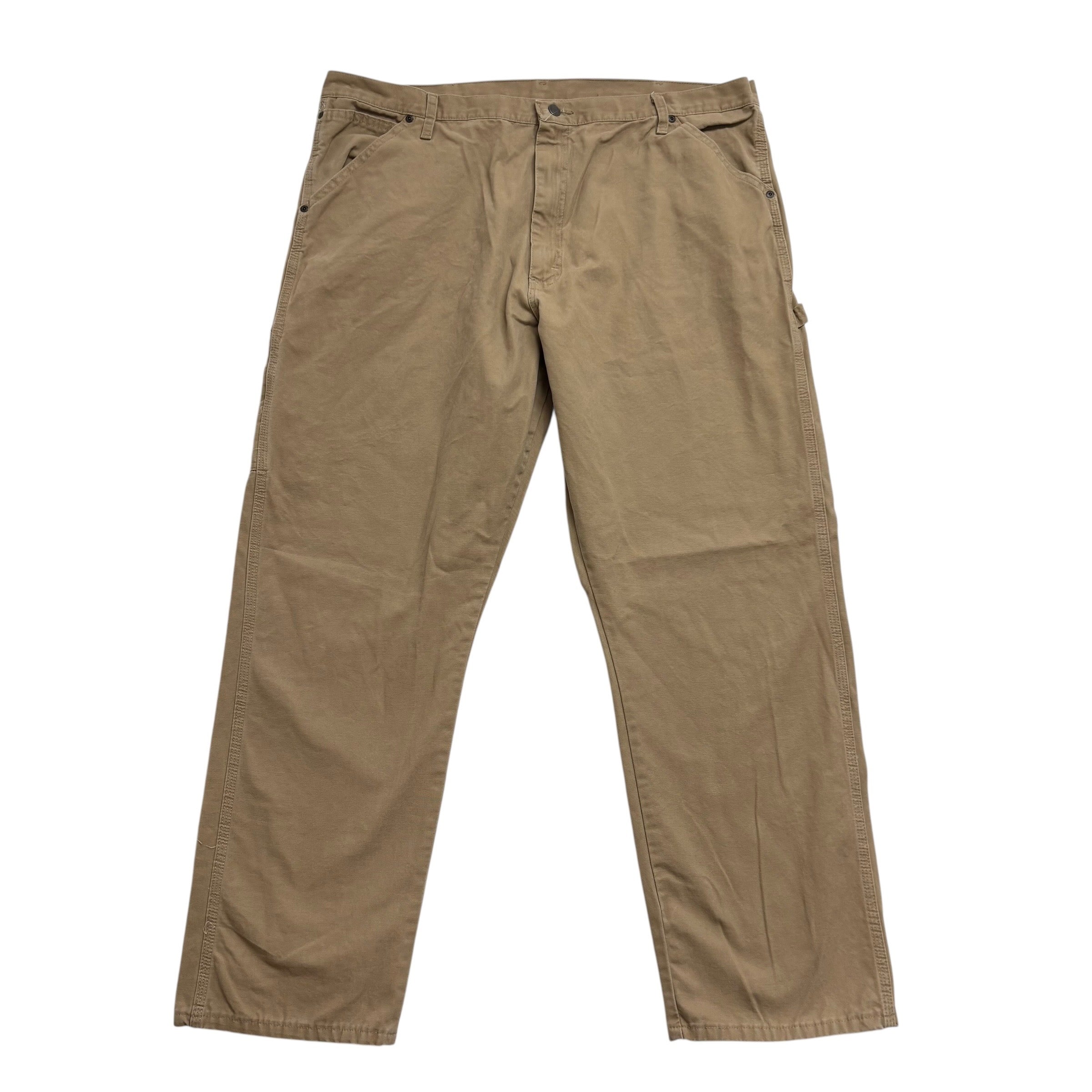 Wrangler Carpenter Pants W42 L32 Mens Beige Relaxed Straight Fit Pants (E)