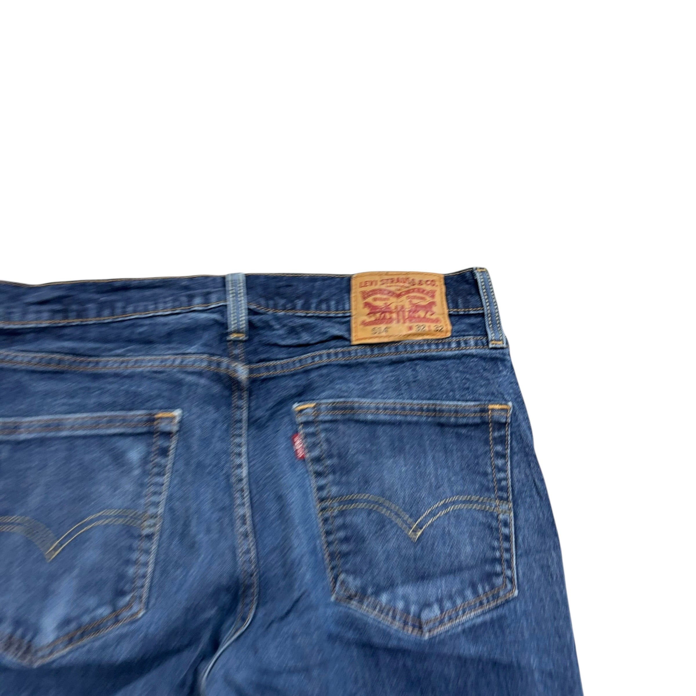 Levis 514 Jeans W32 L32 Mens Mid Blue Regular Straight Fit Stretch Denim