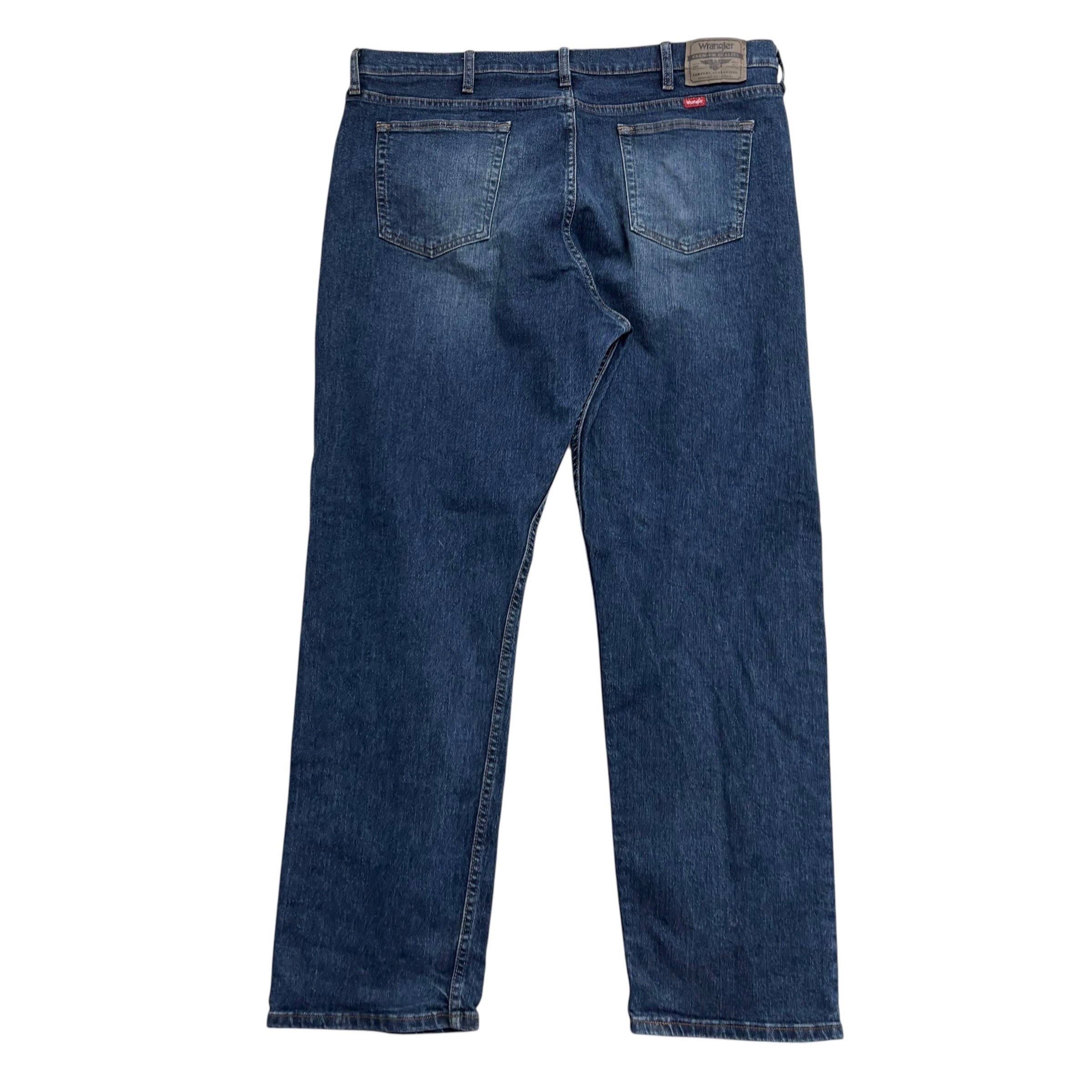 Wrangler Jeans W40 L32 Mens Dark Blue Relaxed Straight Fit Stretch Denim (E)