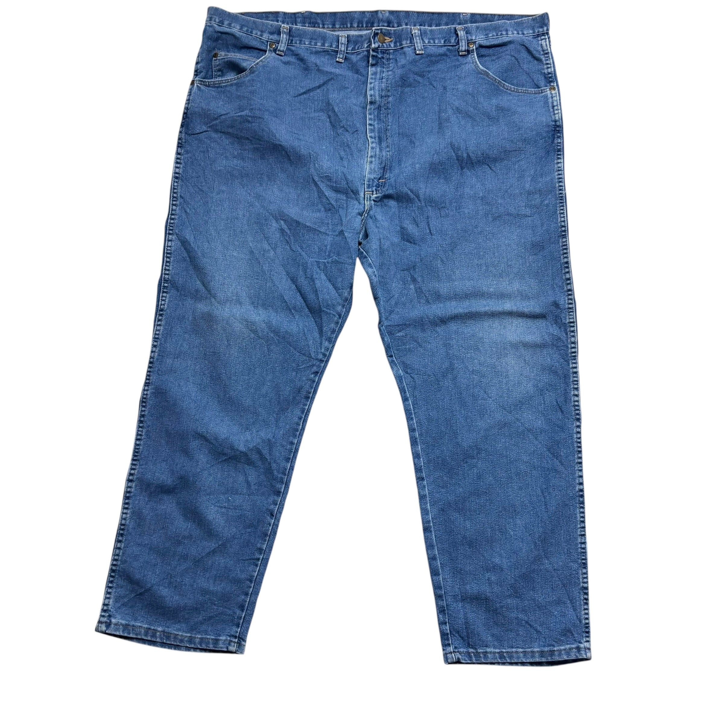 Wrangler Jeans W50 L30 Mens Mid Blue Relaxed Straight Fit Vintage Denim (E)