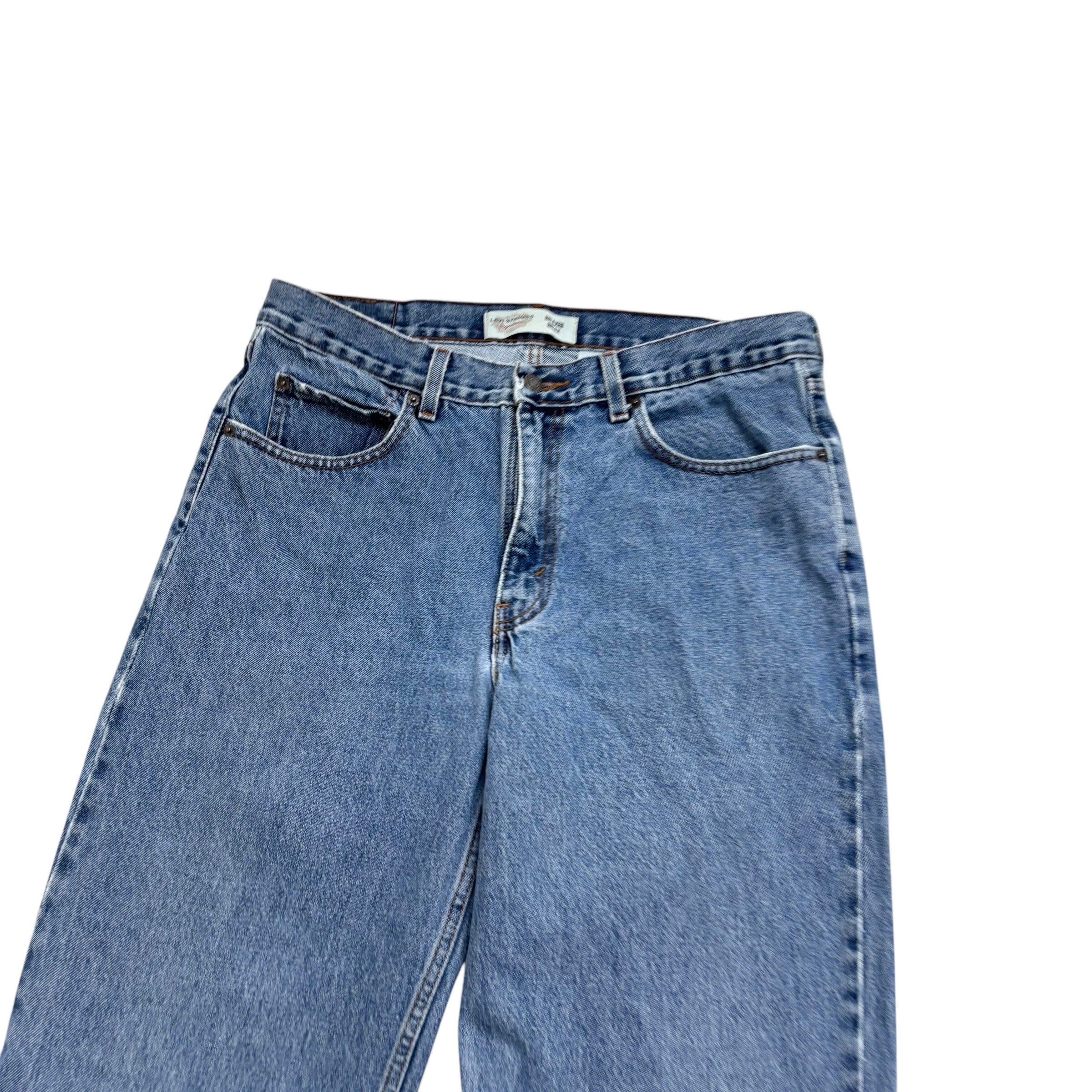 Levis Signature Jeans W34 L34 Mens Mid Blue Relaxed Straight Fit Vintage Denim