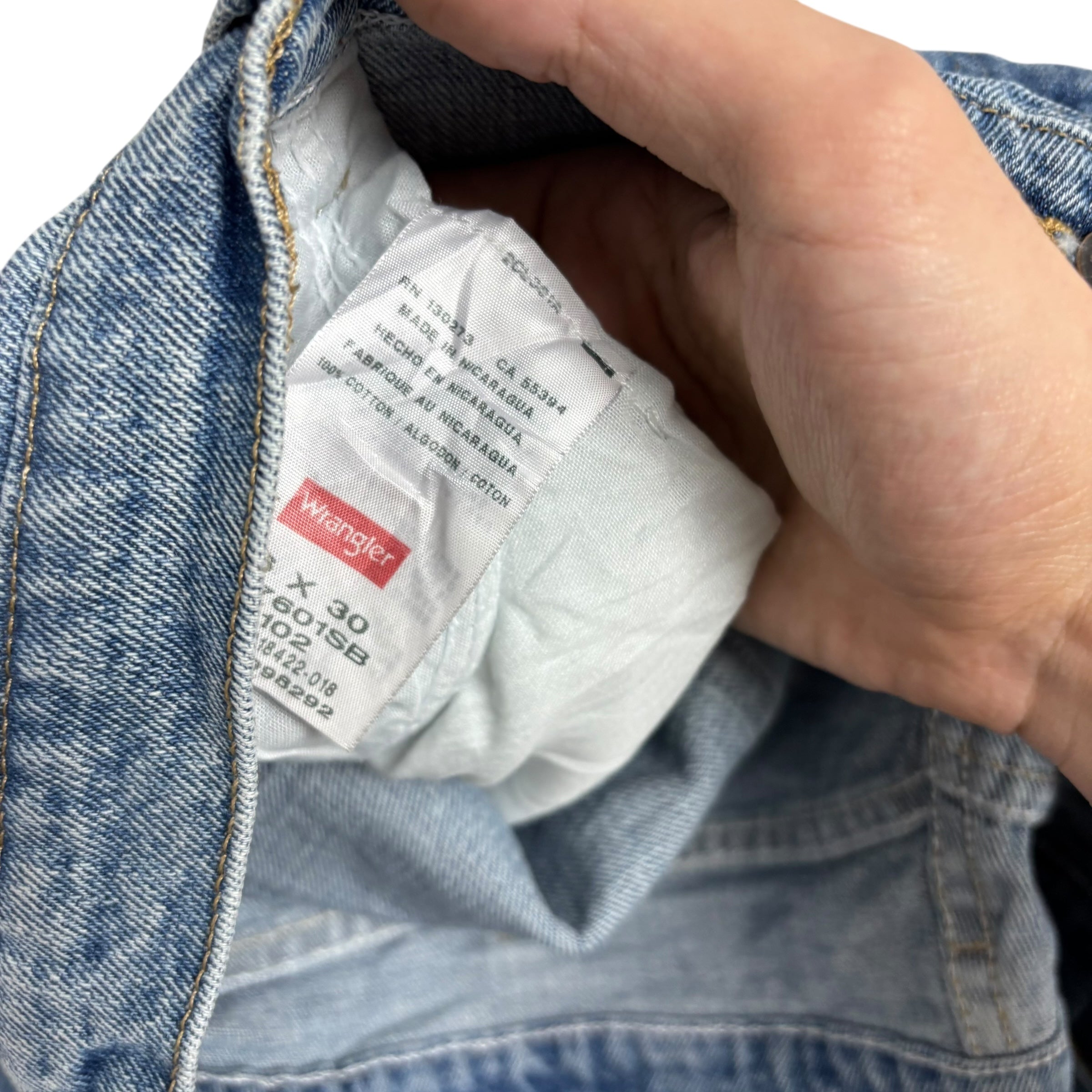 Wrangler Jeans W46 L30 Mens Light Blue Relaxed Straight Fit Denim (E)
