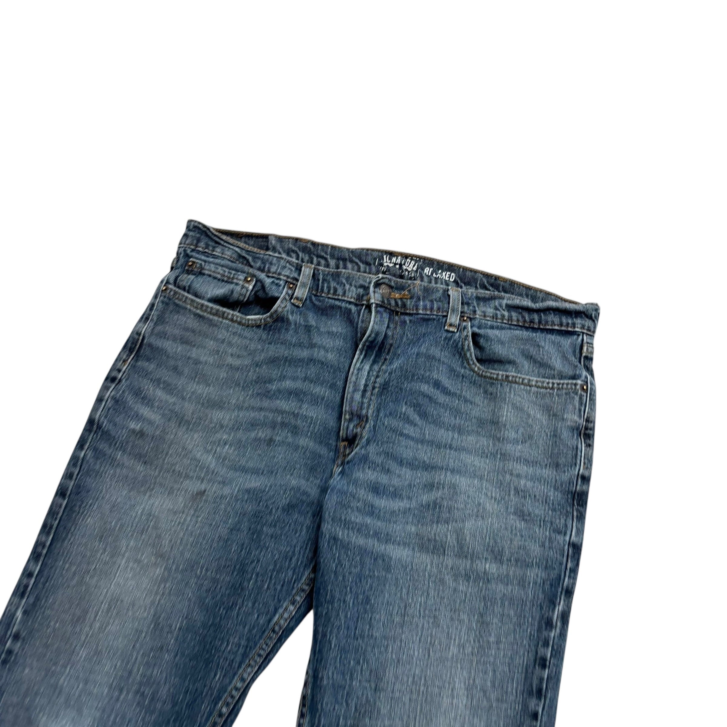 Levis Signature Jeans W38 L30 Mens Dark Blue Relaxed Straight Fit Stretch (F)