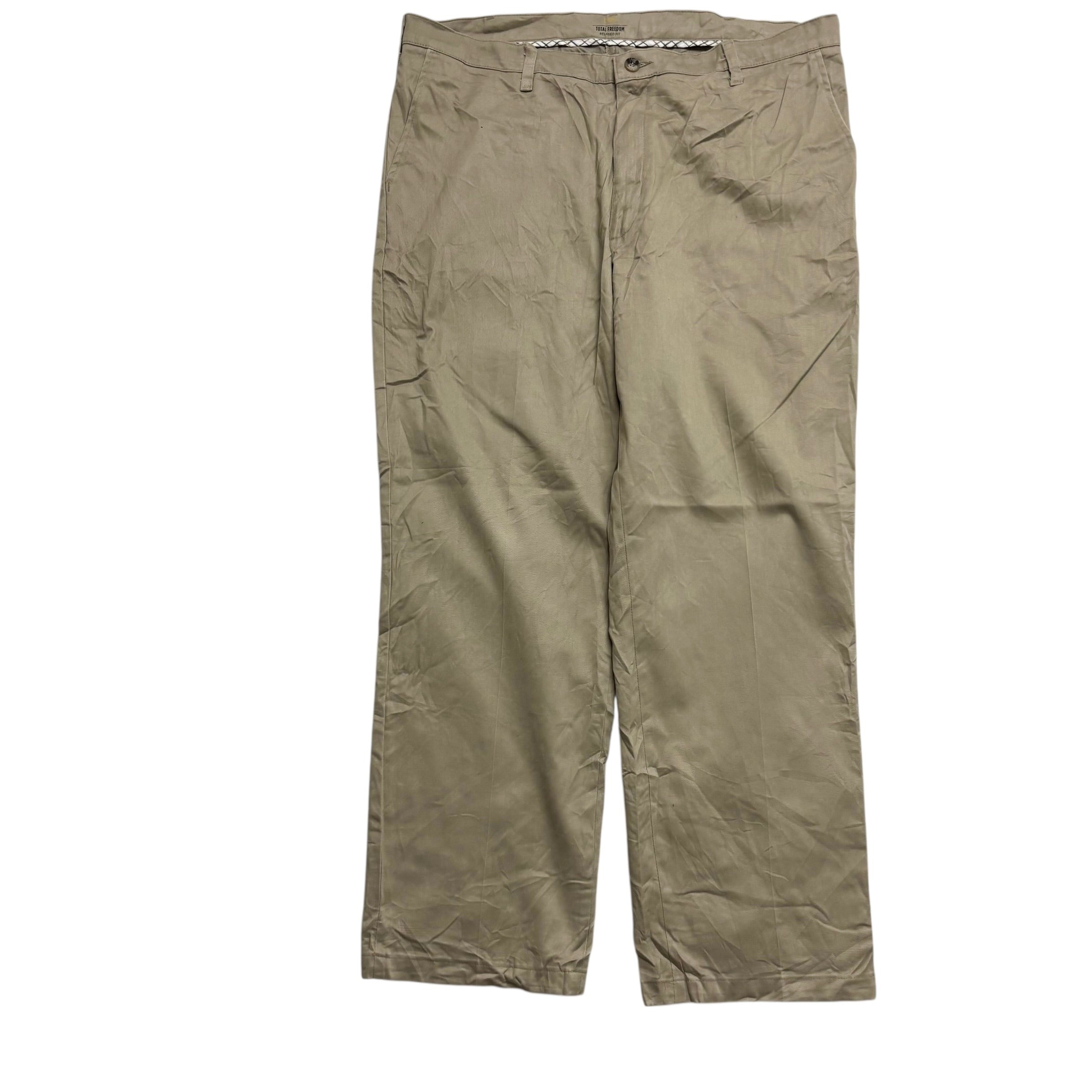 Lee Trousers W40 L32 Mens Beige Relaxed Straight Fit Total Freedom Pants (E)