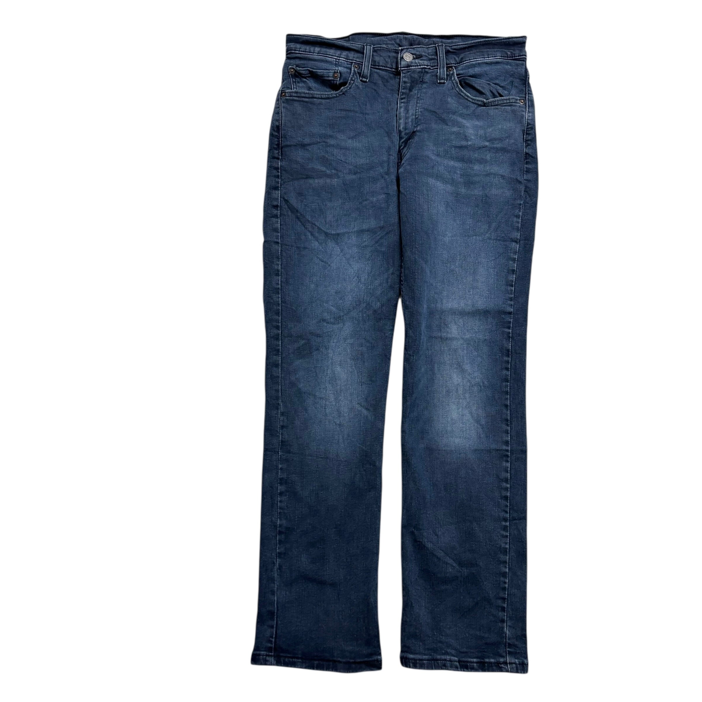 Levis 514 Jeans W31 L30 Mens Navy Blue Slim Straight Fit Stretch Denim (E)