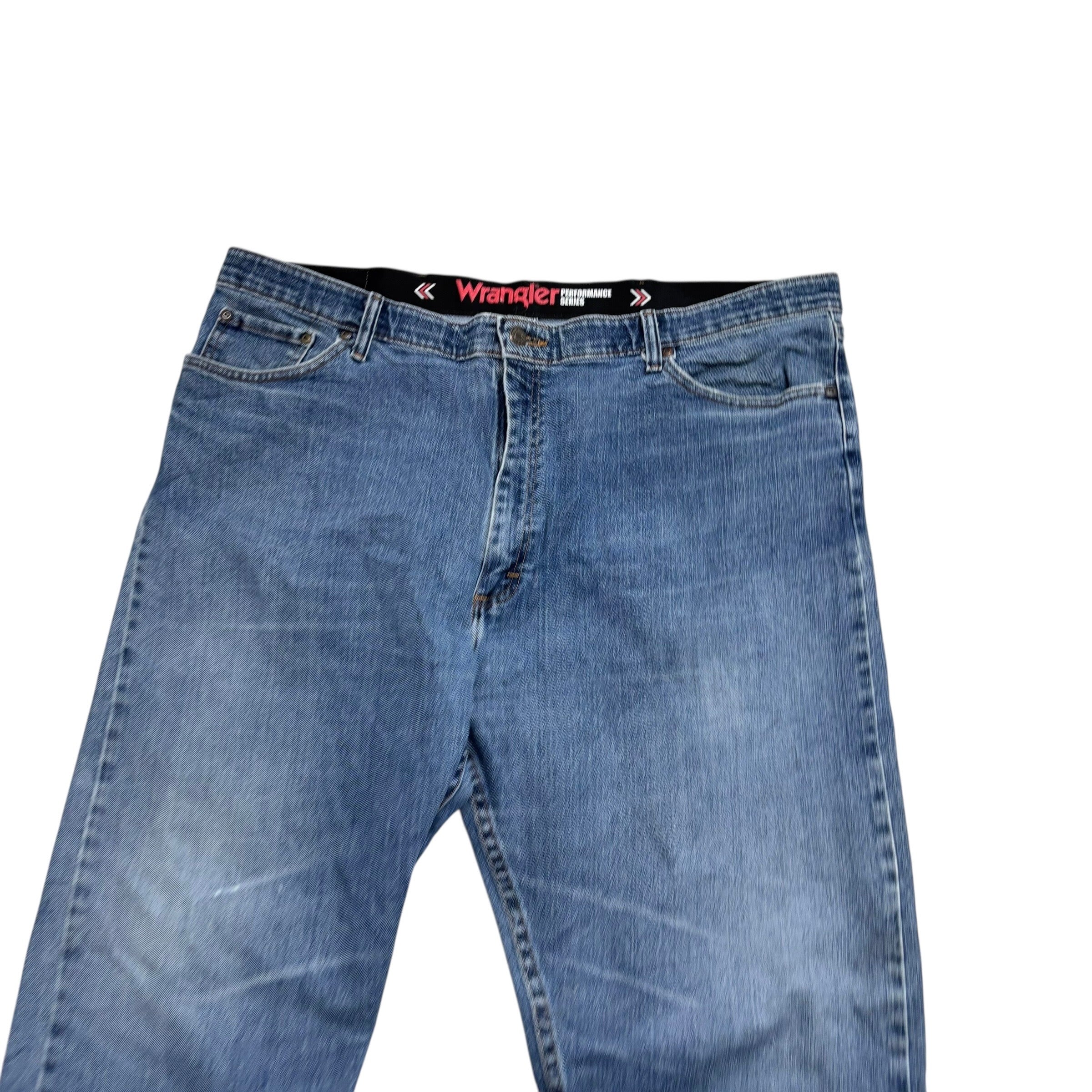 Wrangler Jeans W42 L32 Mens Mid Blue Regular Straight Fit Stretch Denim (F)