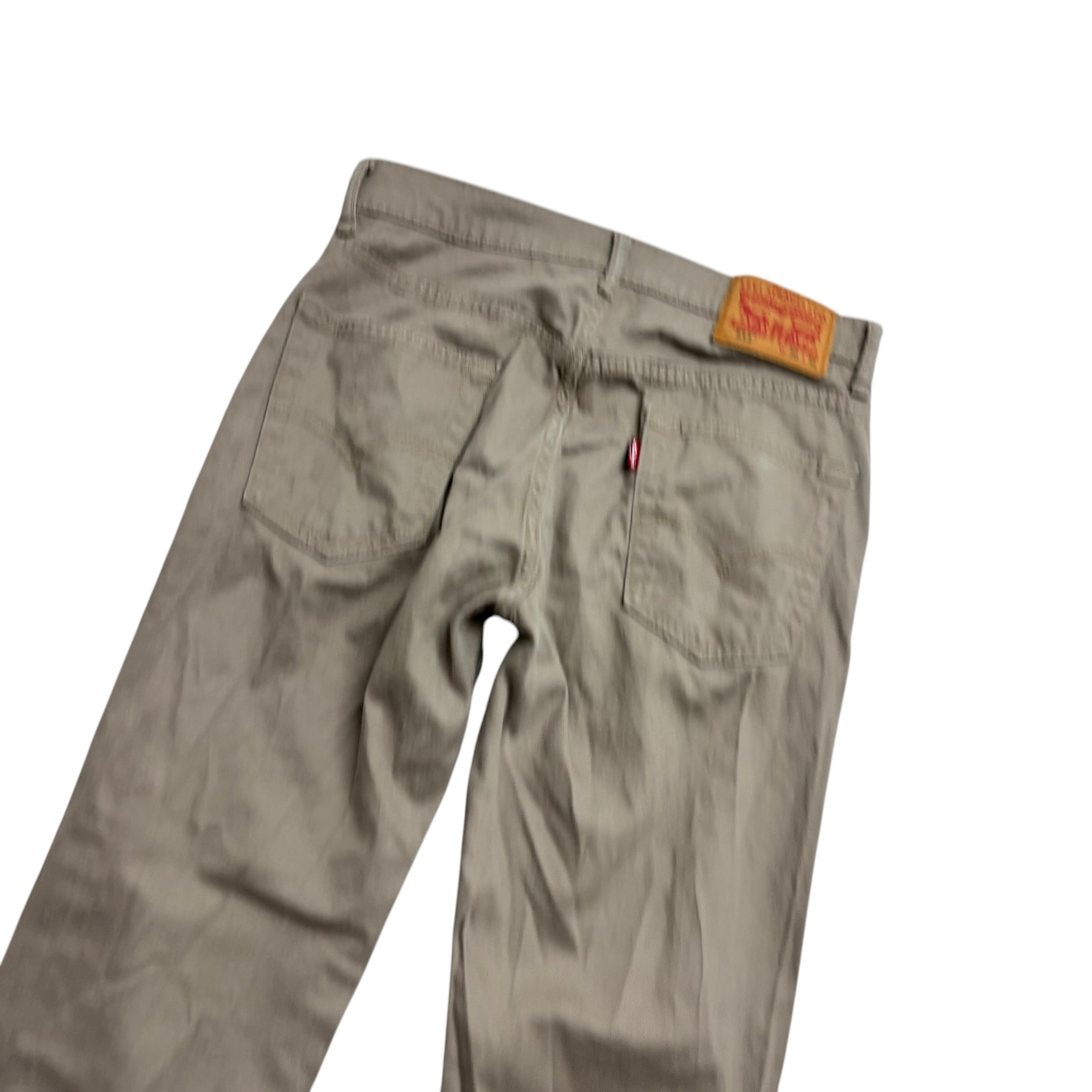 Levis 513 Trousers W30 L30 Mens Beige Slim Straight Fit Stretch Pants (E)