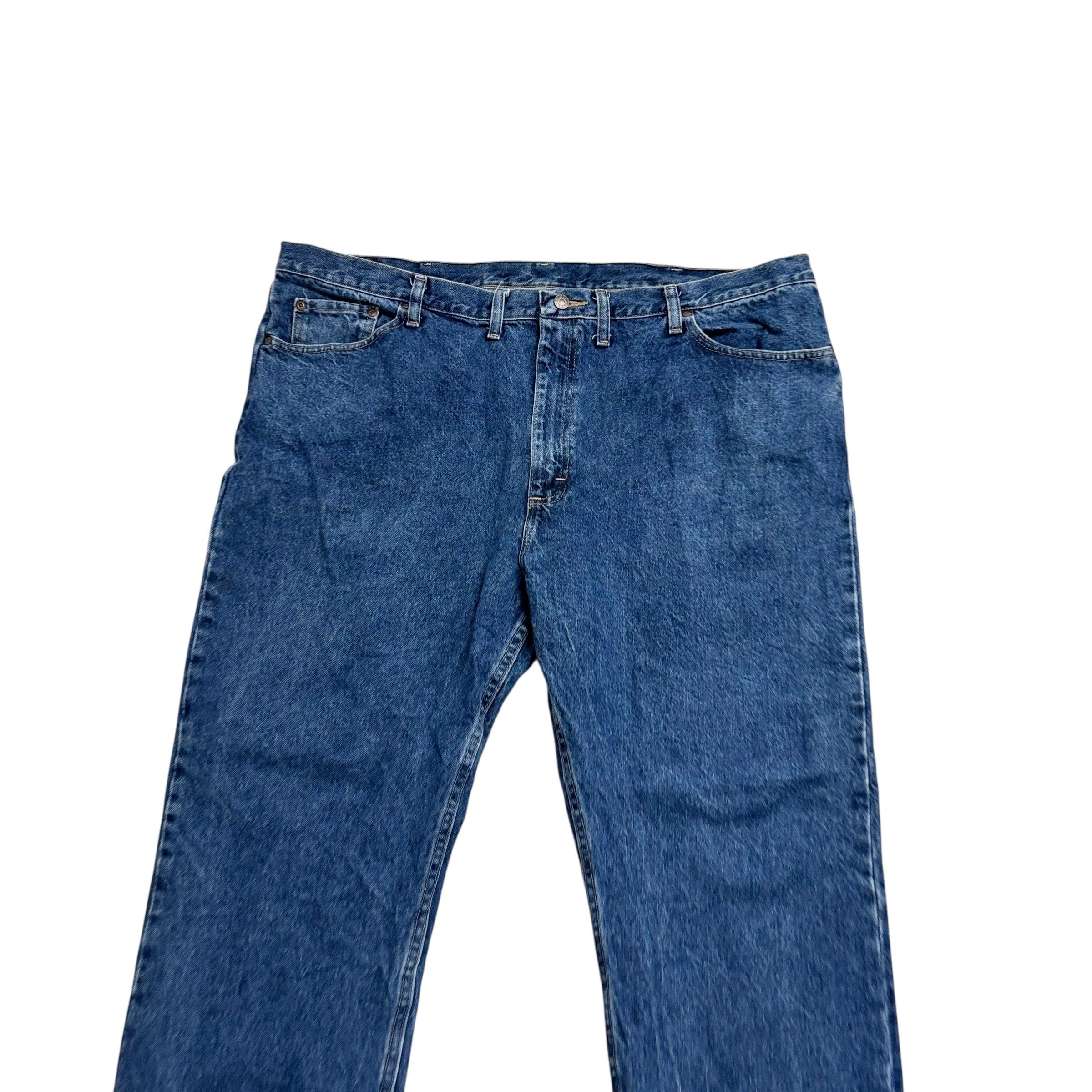Wrangler Jeans W46 L30 Mens Mid Blue Regular Straight Fit Denim