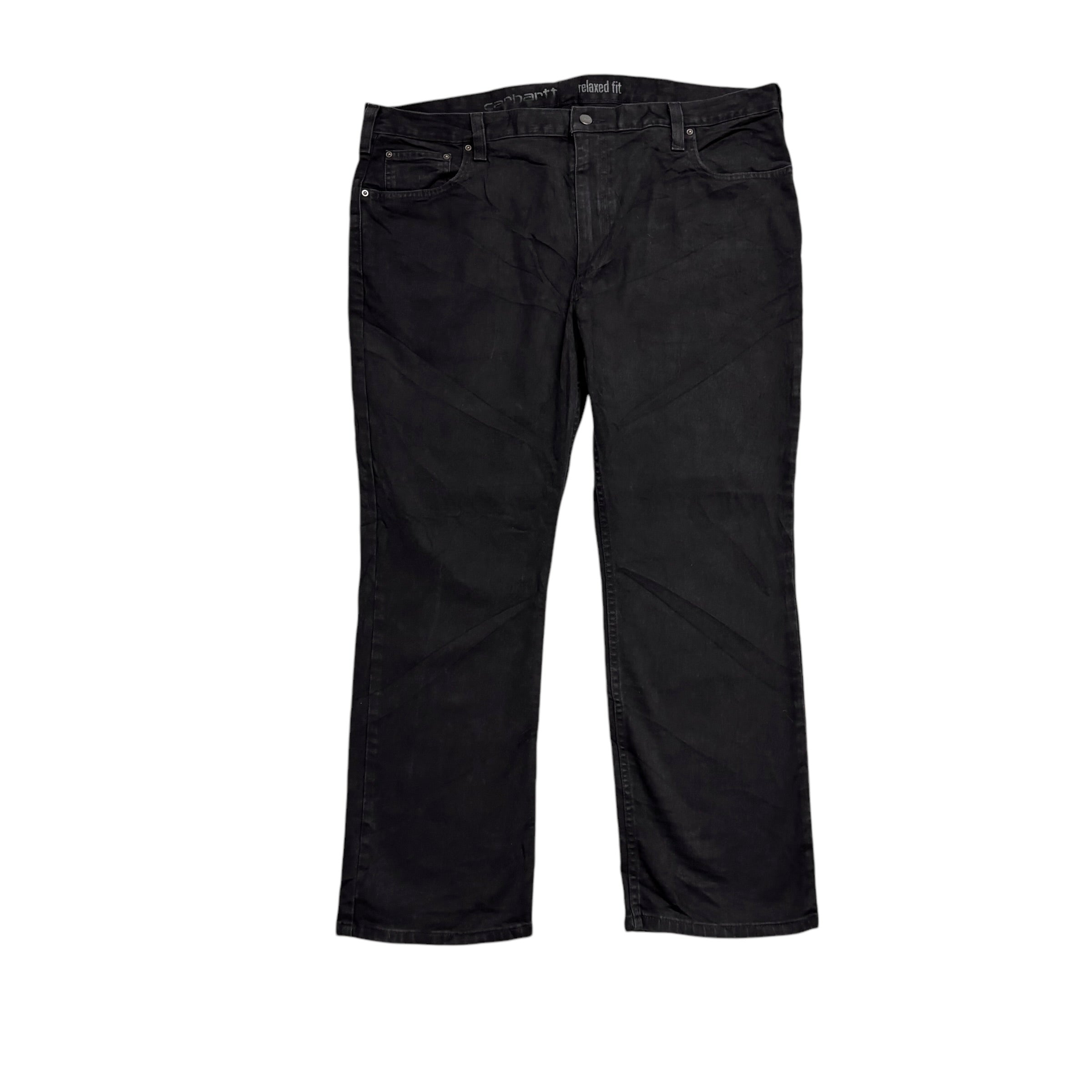 Carhartt Jeans W42 L30 Womens Black Relaxed Straight Fit Stretch Denim