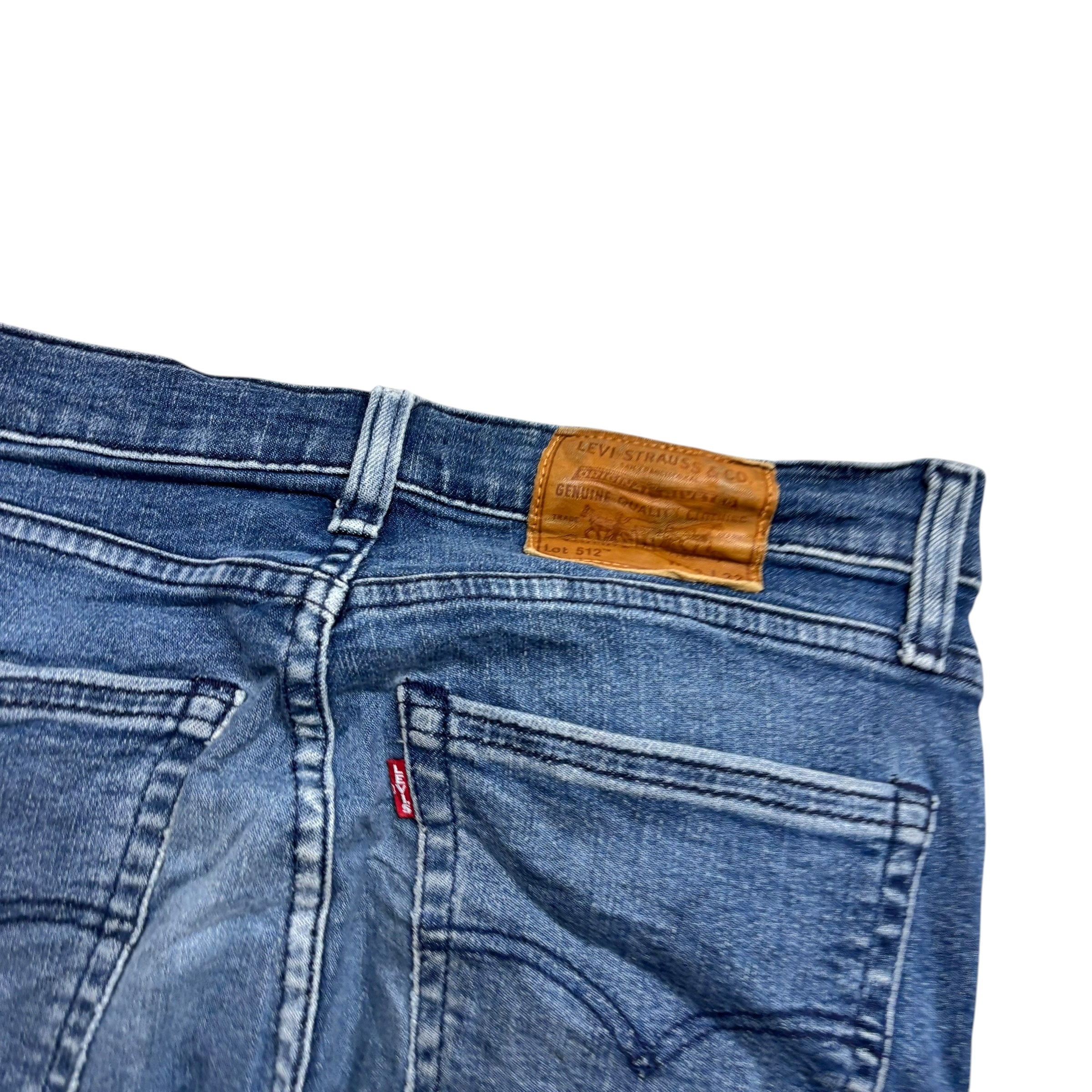 Levis 512 Jeans W30 L32 Mens Navy Blue Slim Tapered Fit Stretch Denim