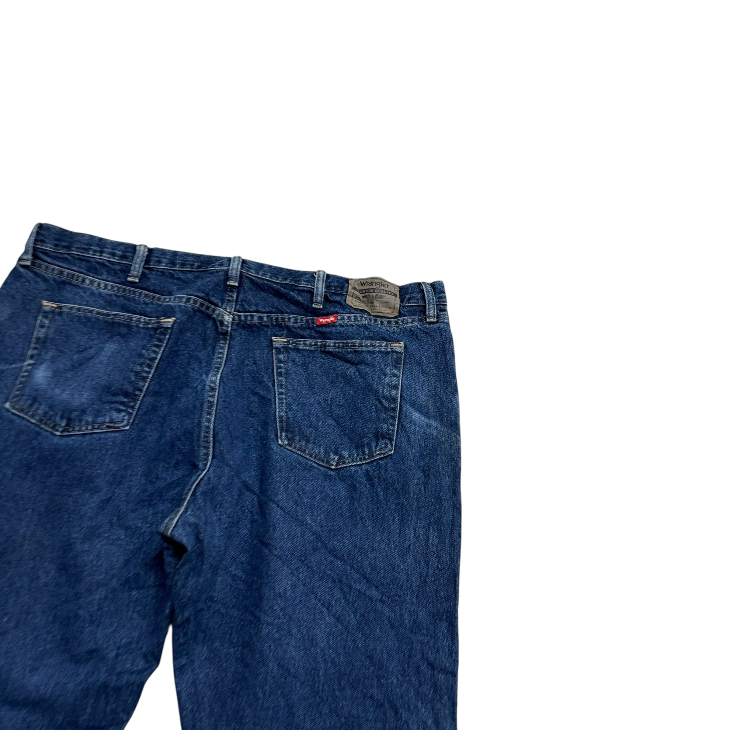 Wrangler Jeans W44 L30 Mens Dark Blue Regular Straight Fit Denim (E)