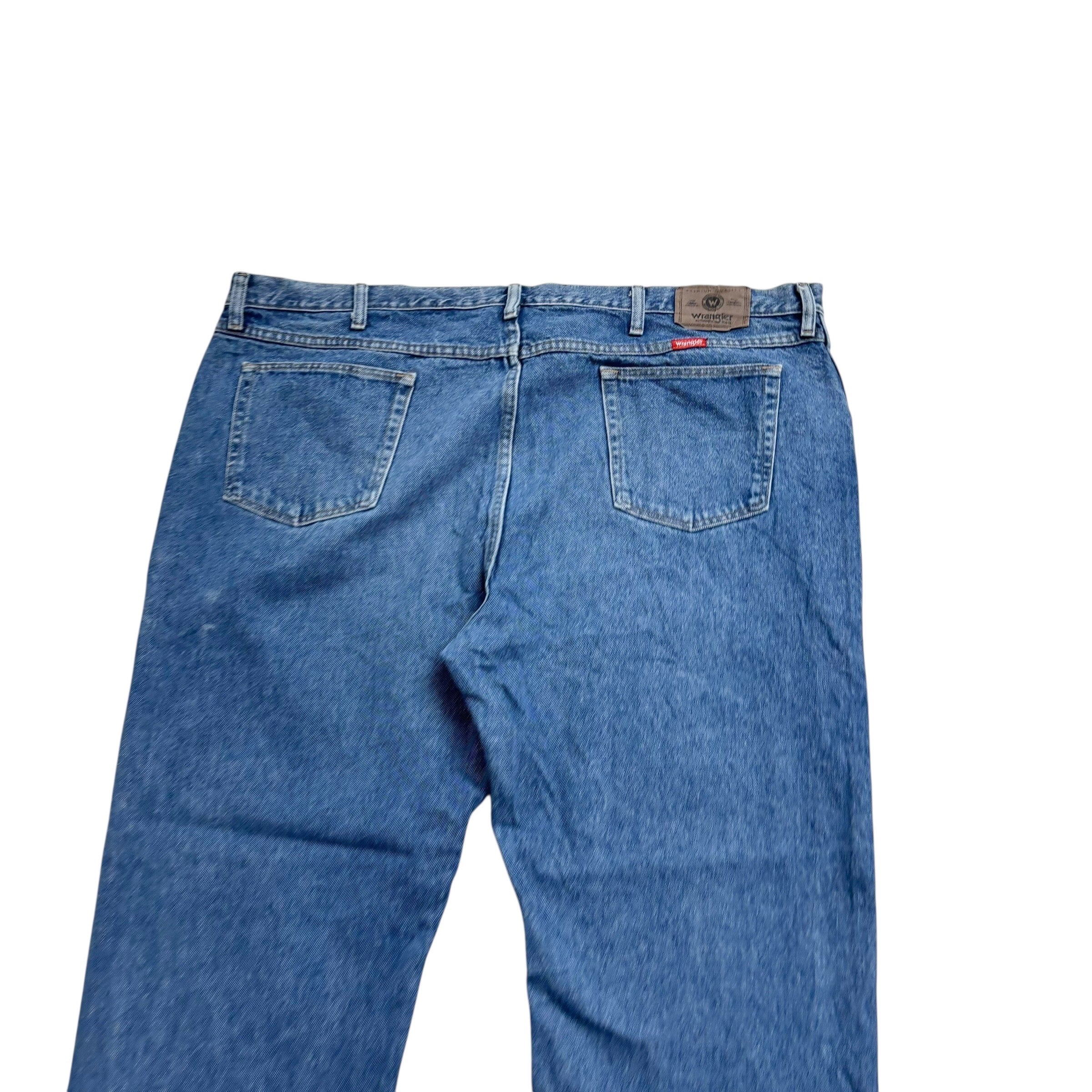 Wrangler Jeans W46 L29 Mens Mid Blue Regular Straight Fit Denim (E)